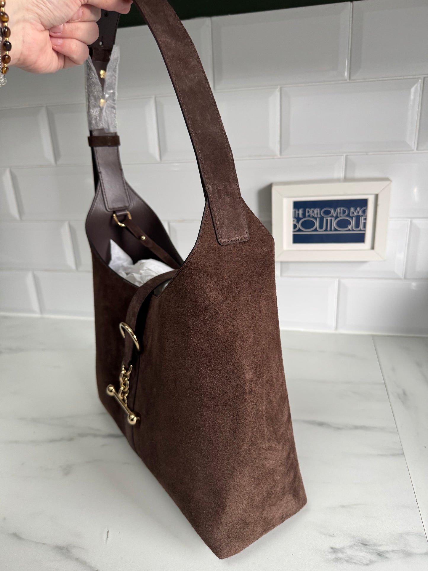 Strathberry Kite Hobo - Chocolate Suede