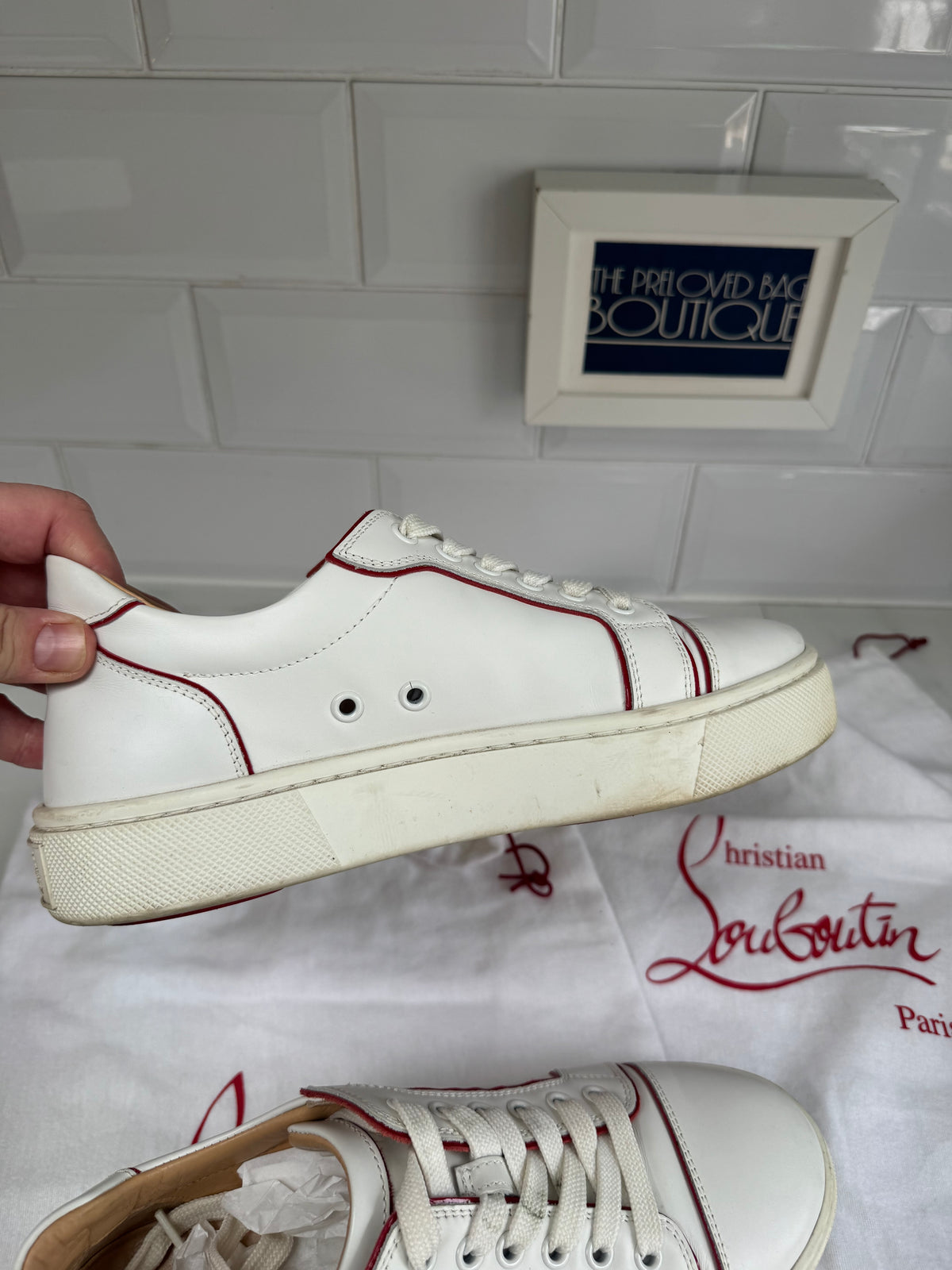 Christian Louboutin Viera Sneakers - White and Red