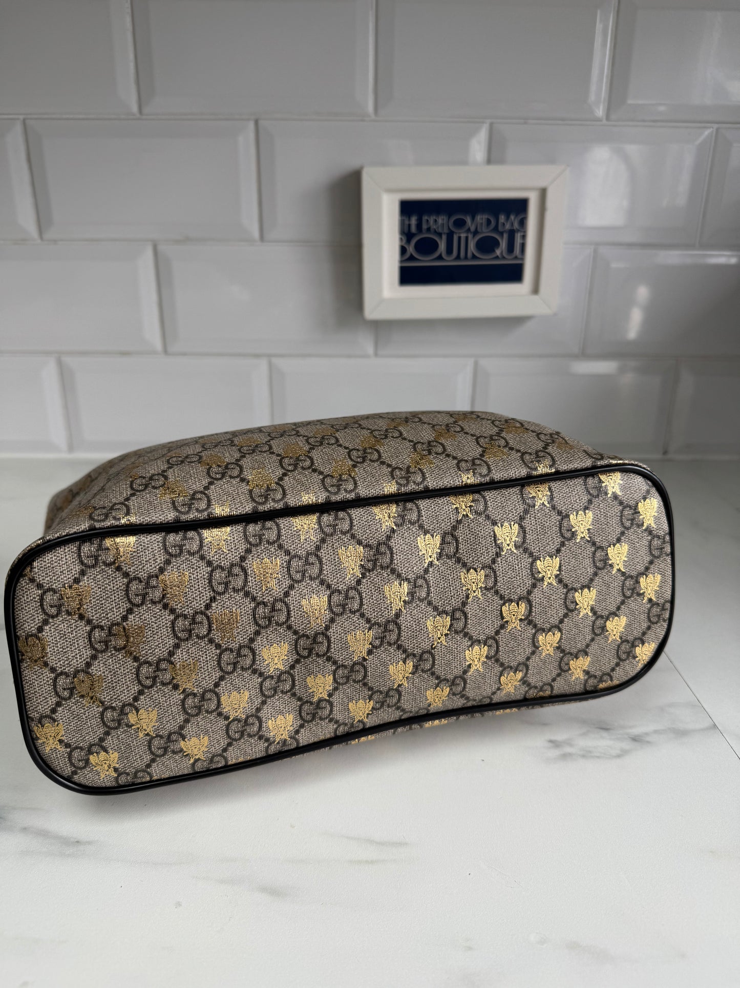 Gucci Supreme Bees Small Ltd Edition Cross Body Tote  - Grey