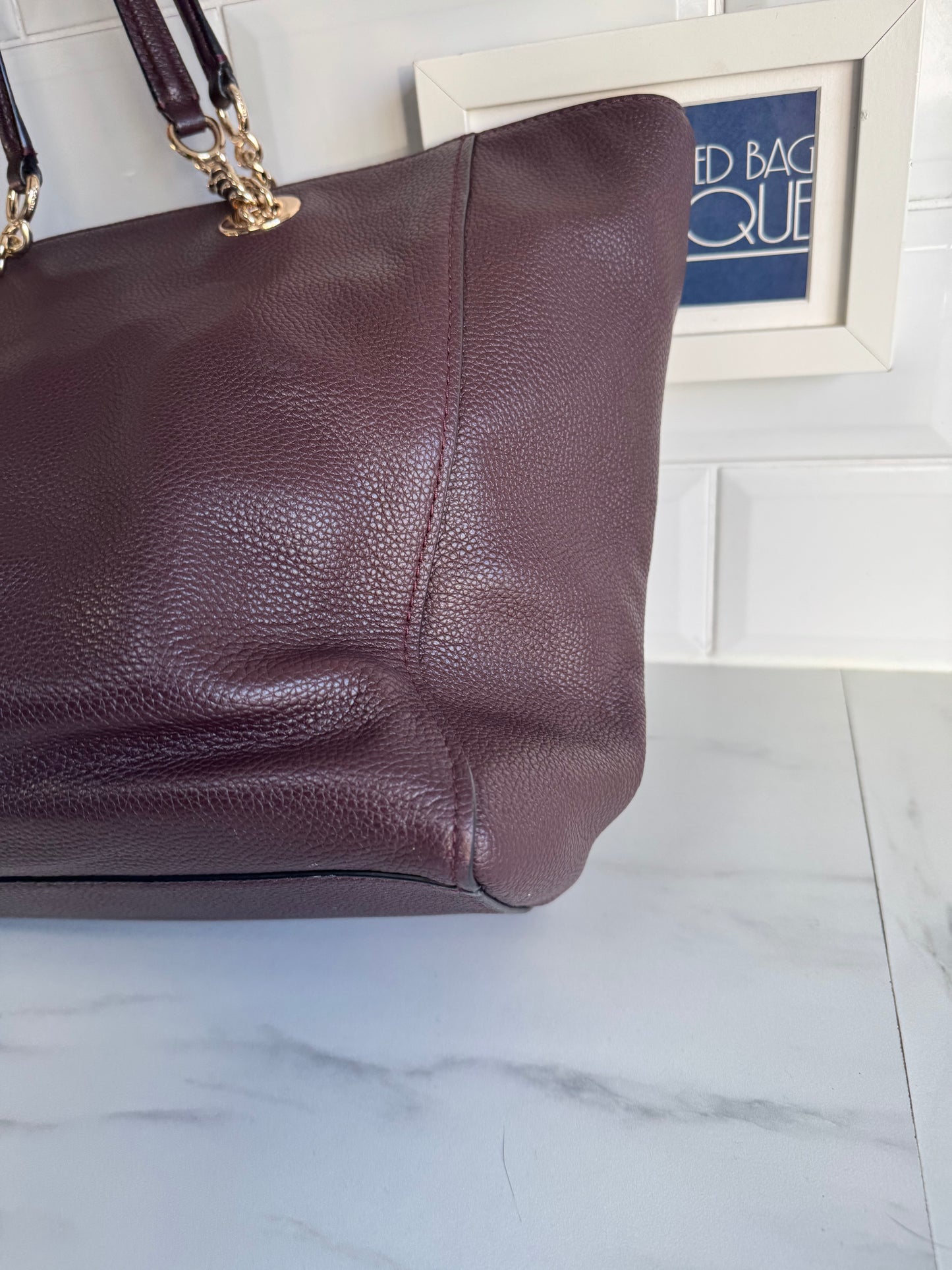 Coach Turnlock Tote - Burgundy