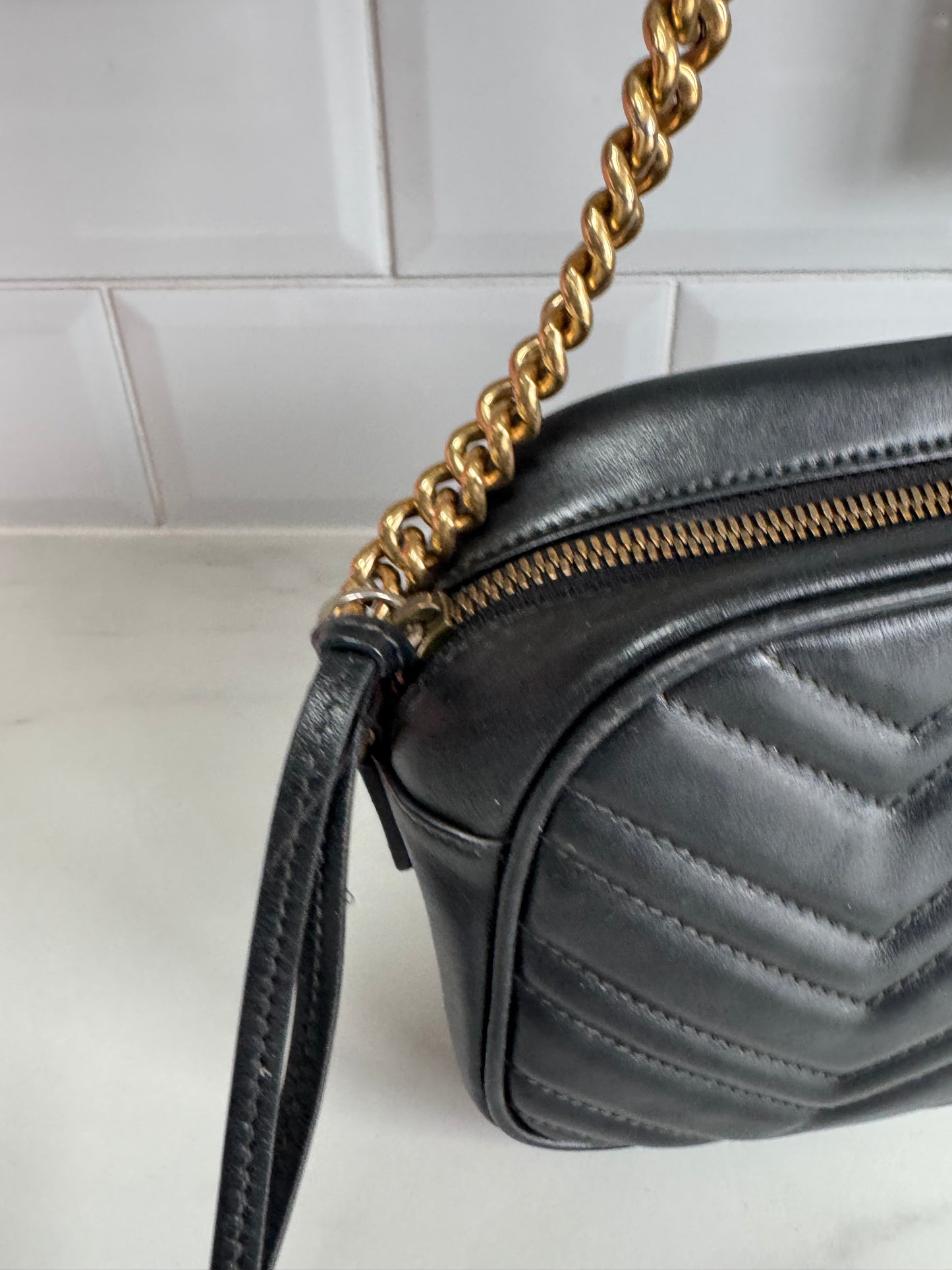 Gucci GG Mini Marmont Shoulder Bag - Black