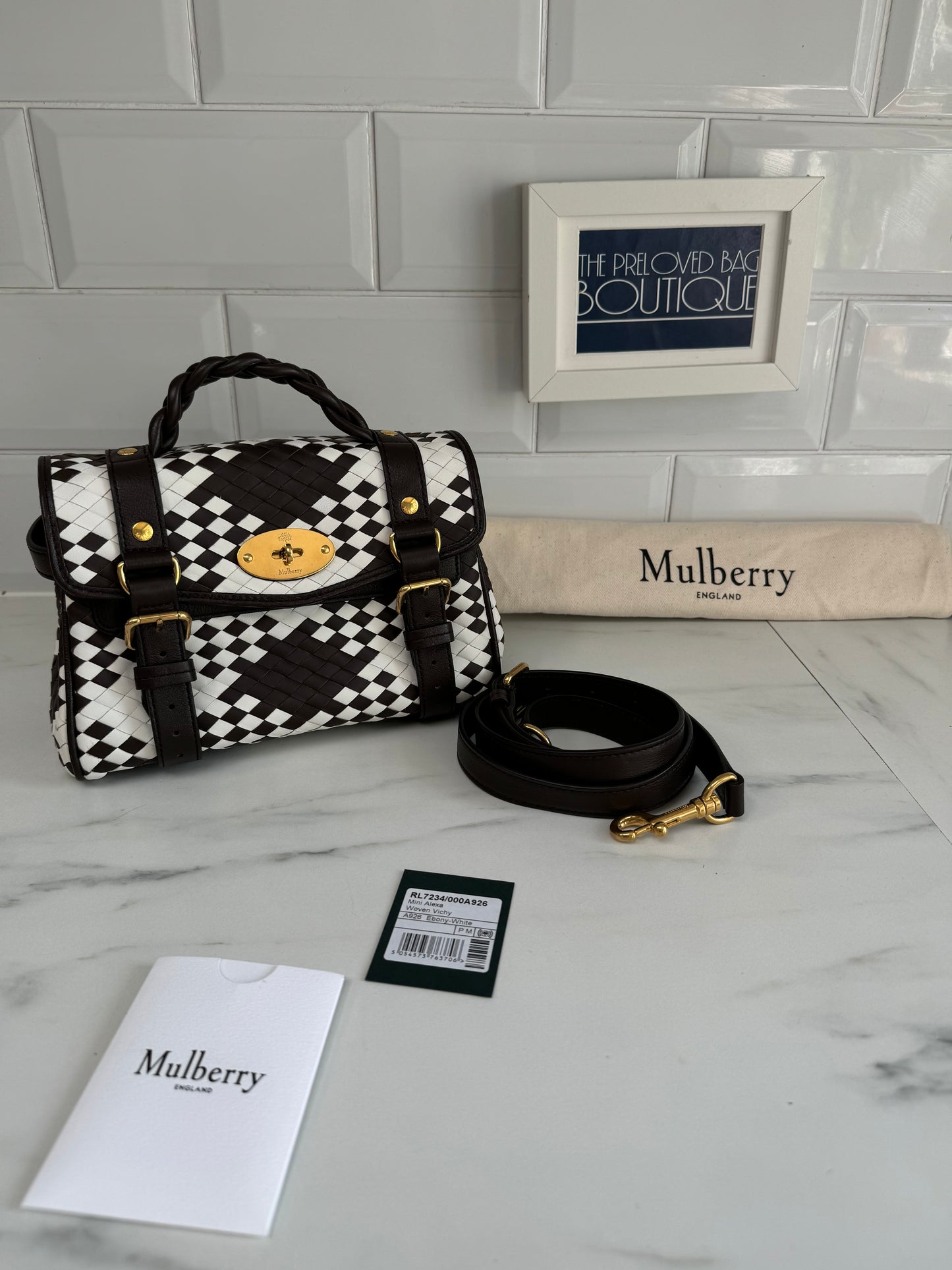 Mulberry Mini Alexa - Ebony and Ivory