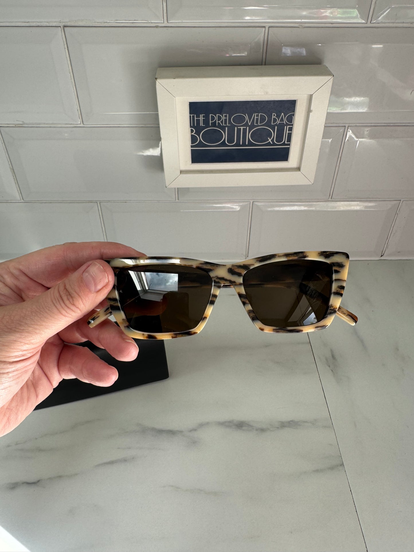 Saint Laurent Deville Sunglasses - Ivory & Bronze