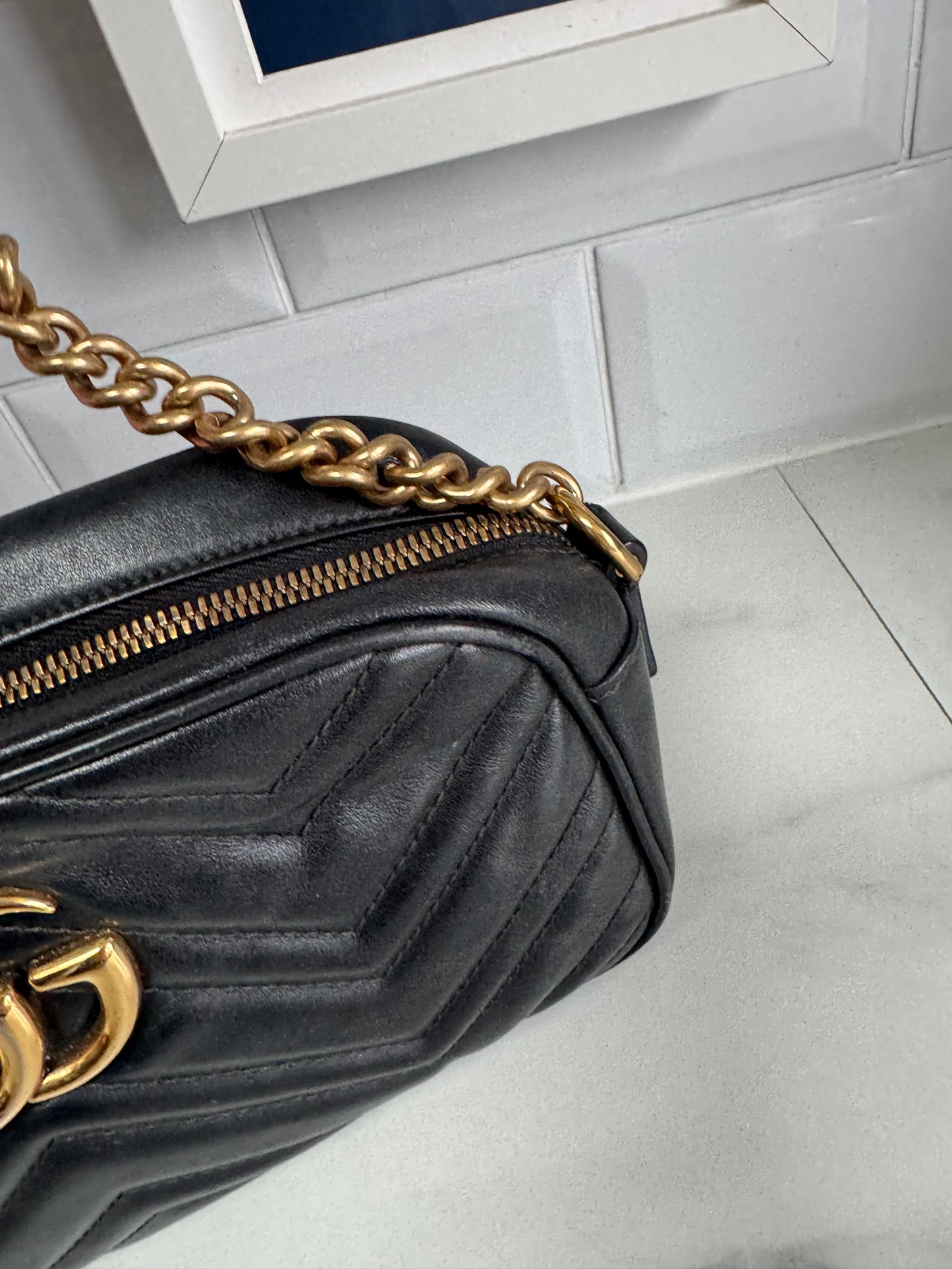 Gucci GG Mini Marmont Shoulder Bag - Black