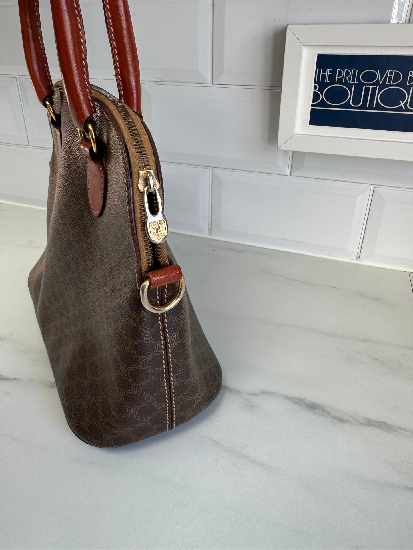 Celine Macadam Dome Bag - Monogram Brown