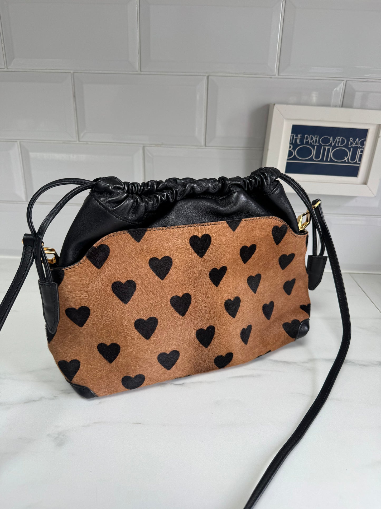 Burberry Little Crush Heart & Lock Bag - Brown and Black