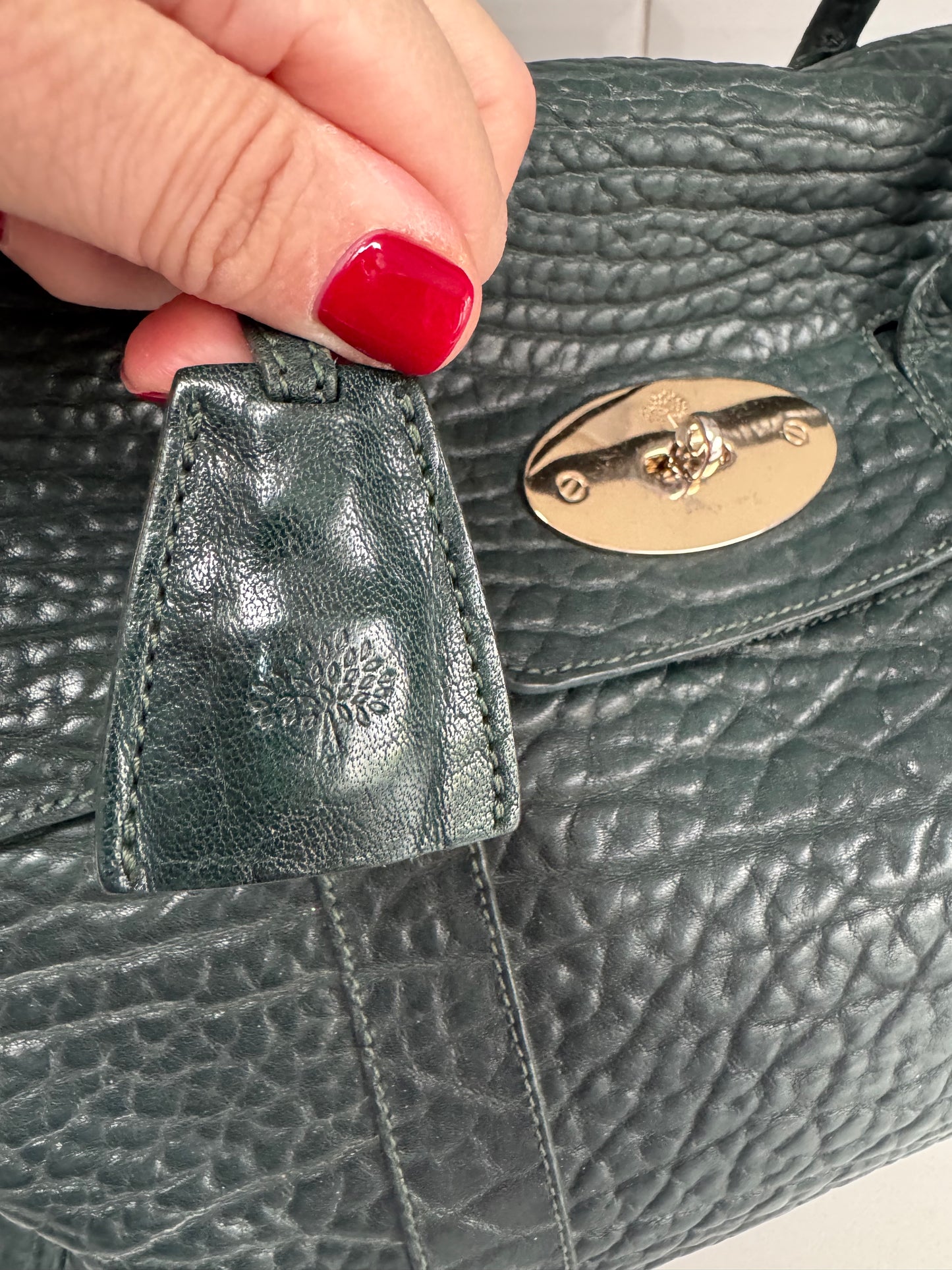 Mulberry Bayswater in Shrunken Calf - Forest Green