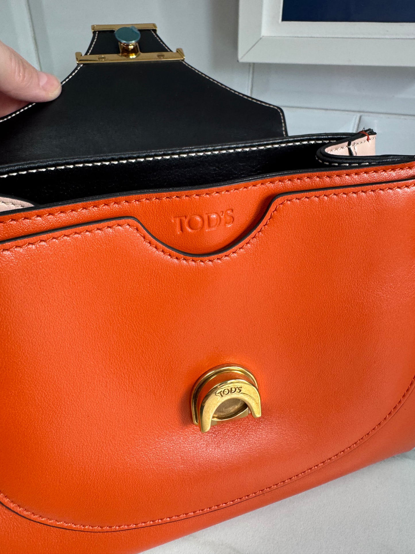 Tods T Bag - Black and Orange