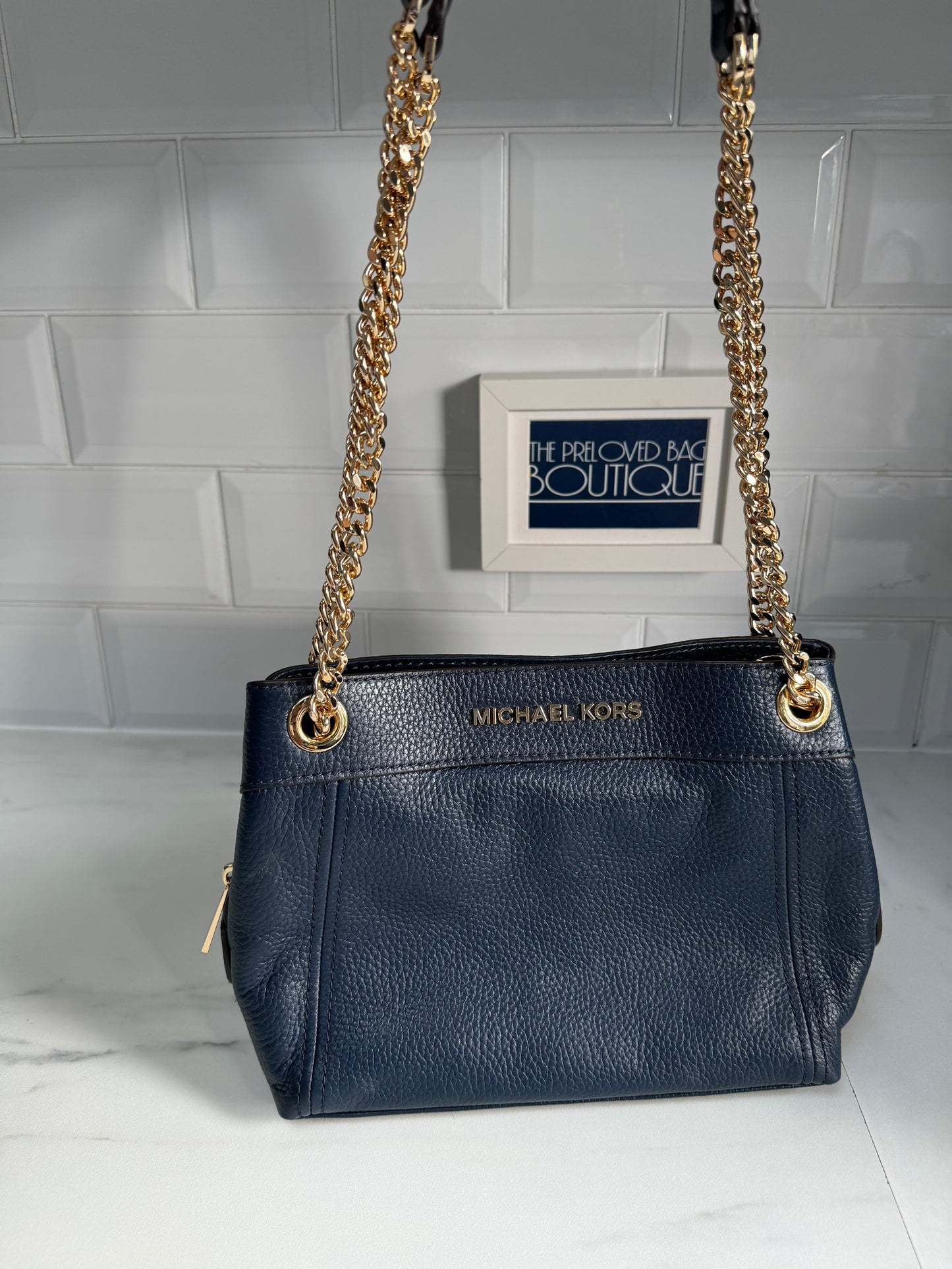 Michael Kors Jet Set Medium Shoulder Bag - Navy Blue