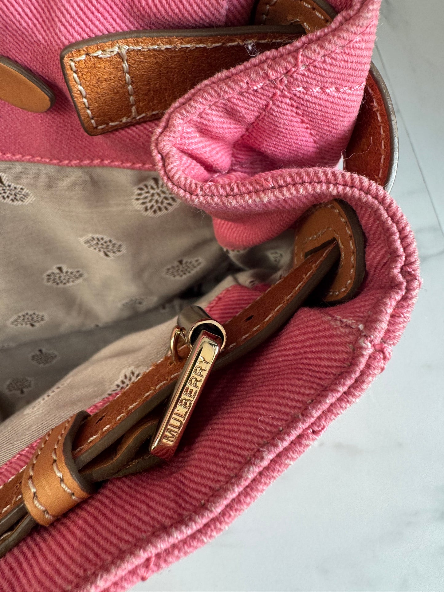 Mulberry Denim Quilted Bayswater - Candy Pink