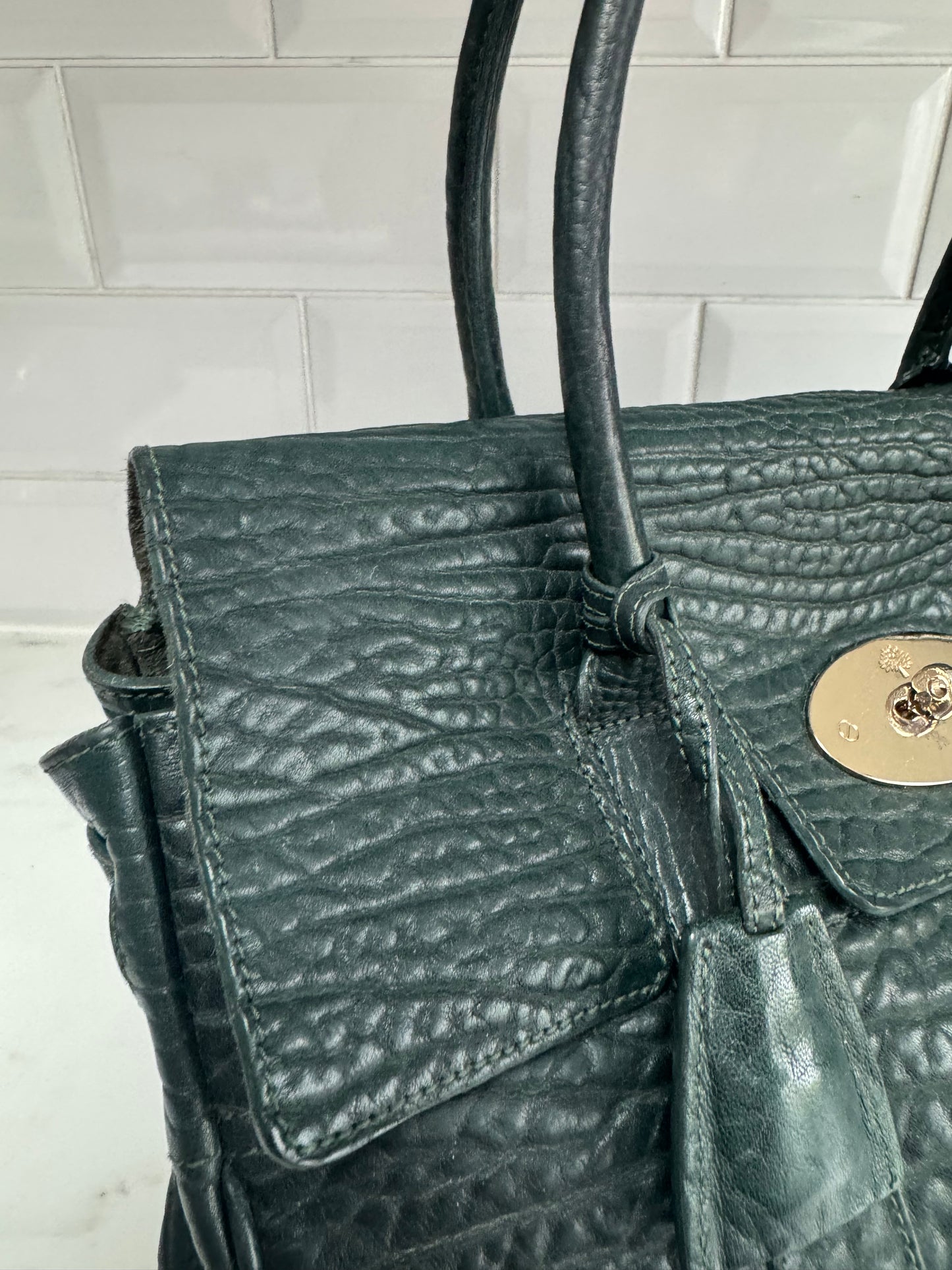 Mulberry Bayswater in Shrunken Calf - Forest Green
