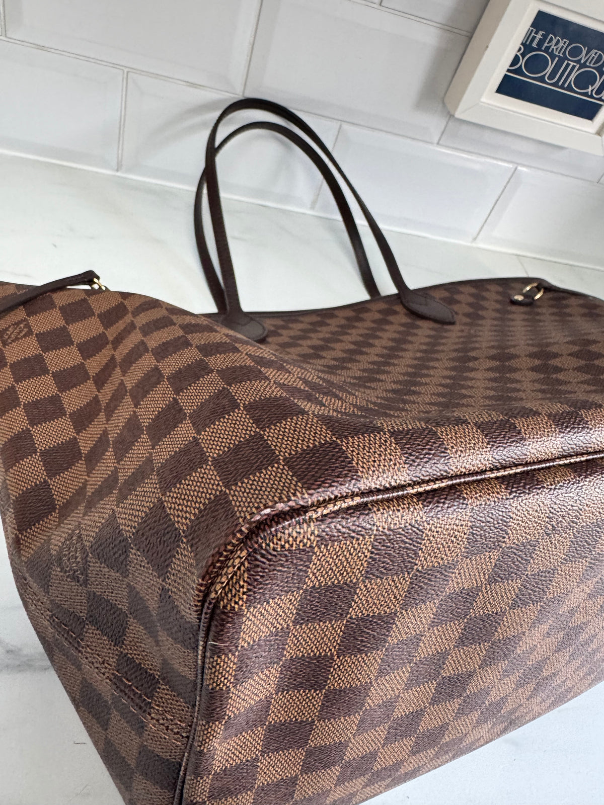 Louis Vuitton GM Neverfull Bag and Pouch - Brown Damier Ebene