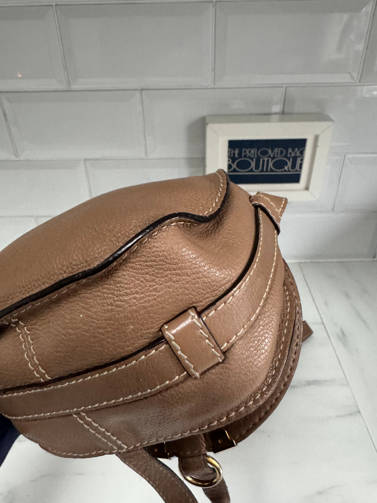 Chloé Mini Marcie Saddle Bag - Nut Brown