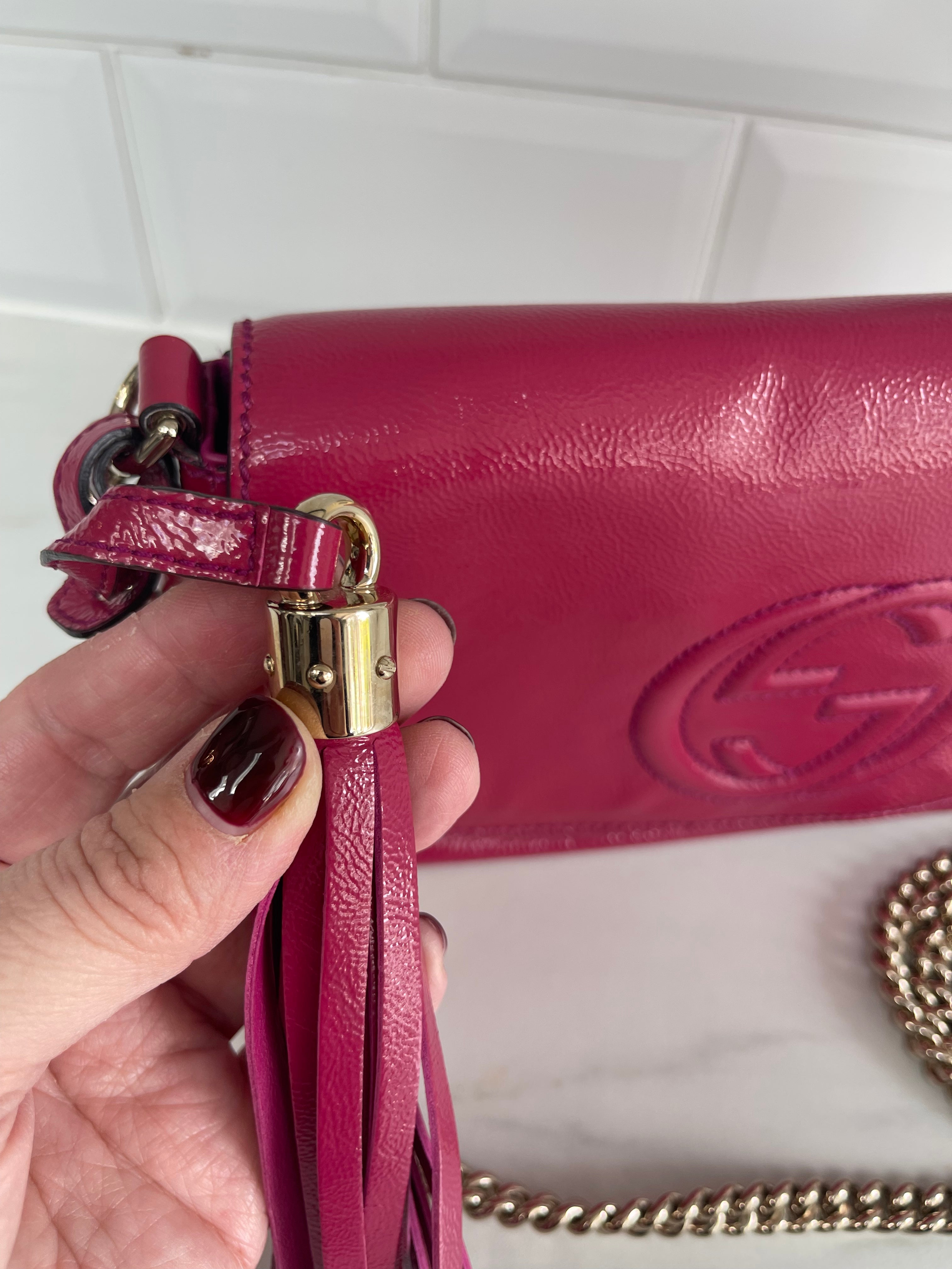 Pink discount leather bag