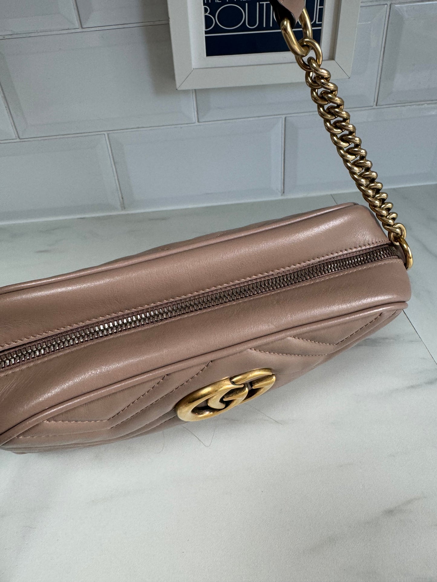 Gucci Marmont Shoulder Bag - Nude