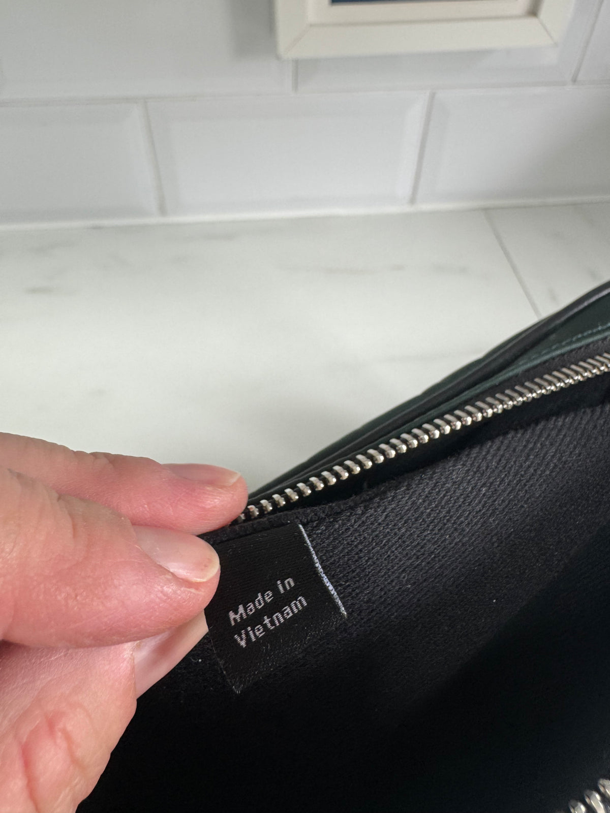 Mulberry Unisex Messenger Bag - Black and Mulberry Green Eco Nylon