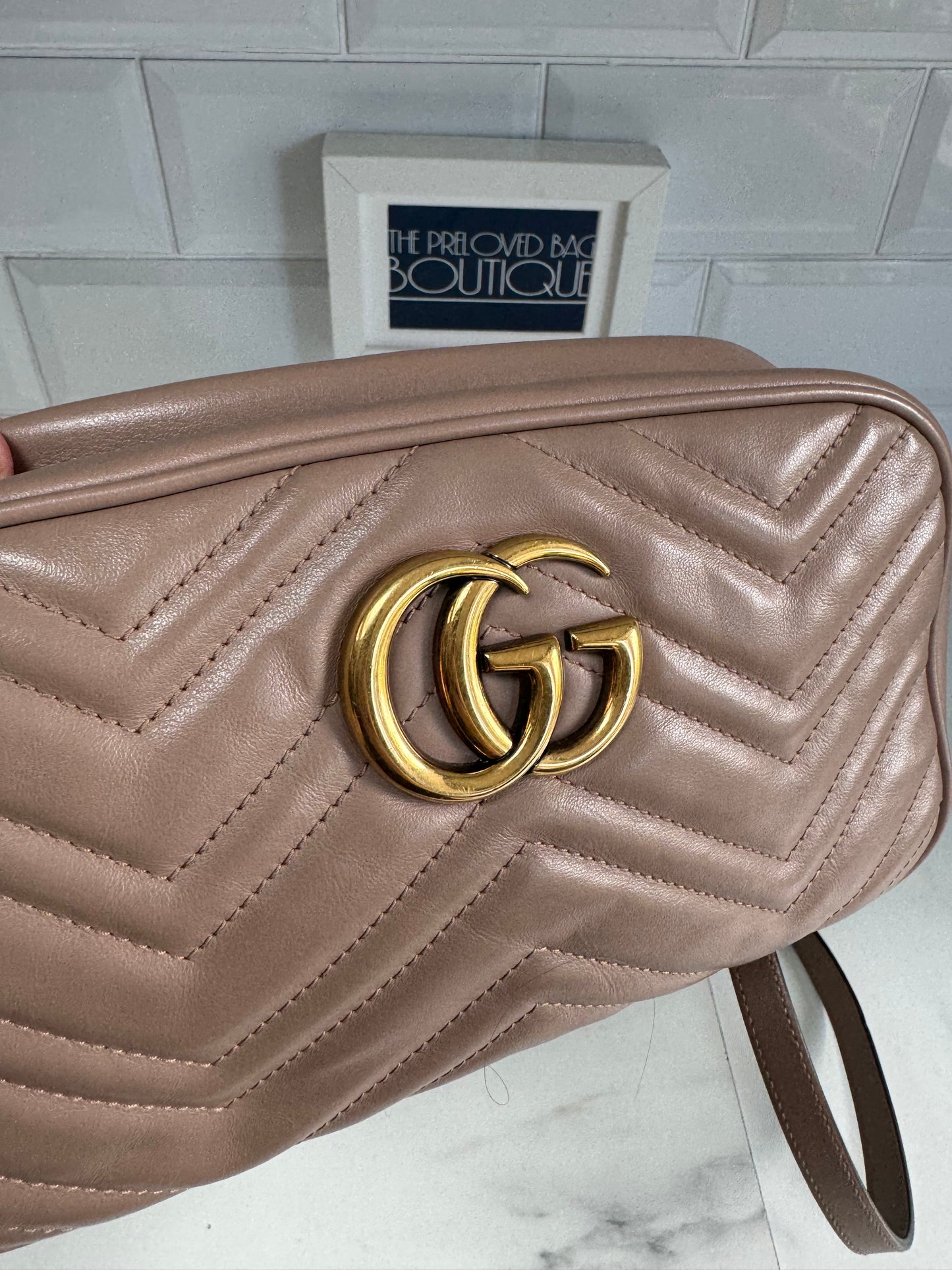 Gucci Marmont Shoulder Bag - Nude