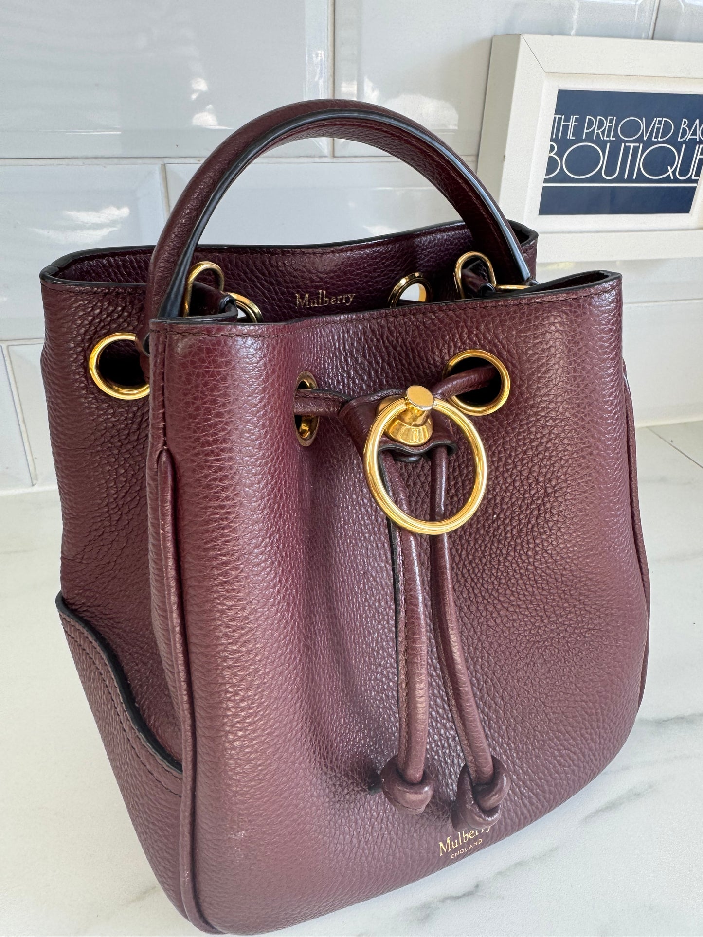 Mulberry Hampstead Bucket Bag - Oxblood