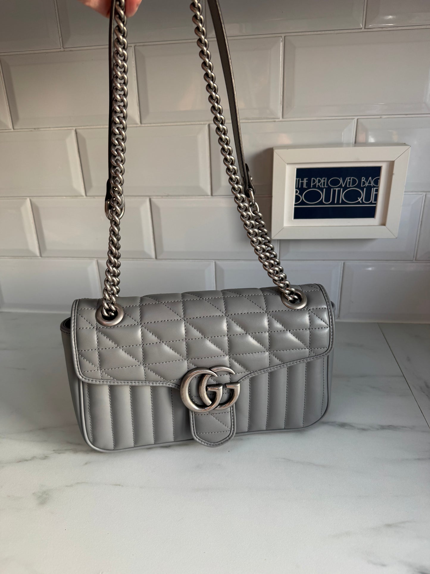 Gucci GG Marmont Shoulder Bag - Grey