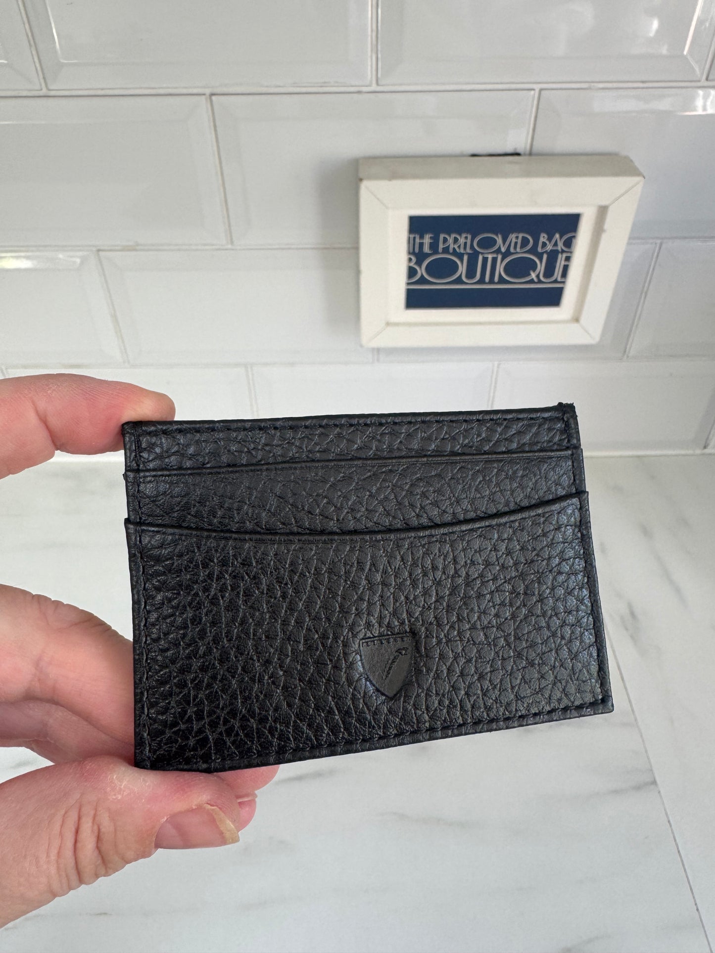 Aspinal of London Zip top clutch & Card Holder - Black