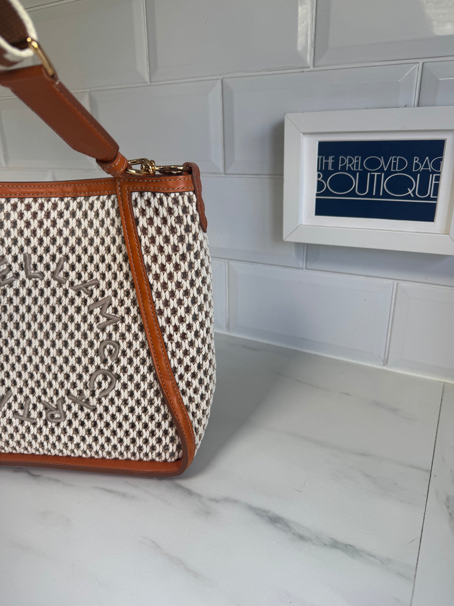 Stella McCartney Eco Mesh Rope Crossbody bag - Tan, Beige and Ivory