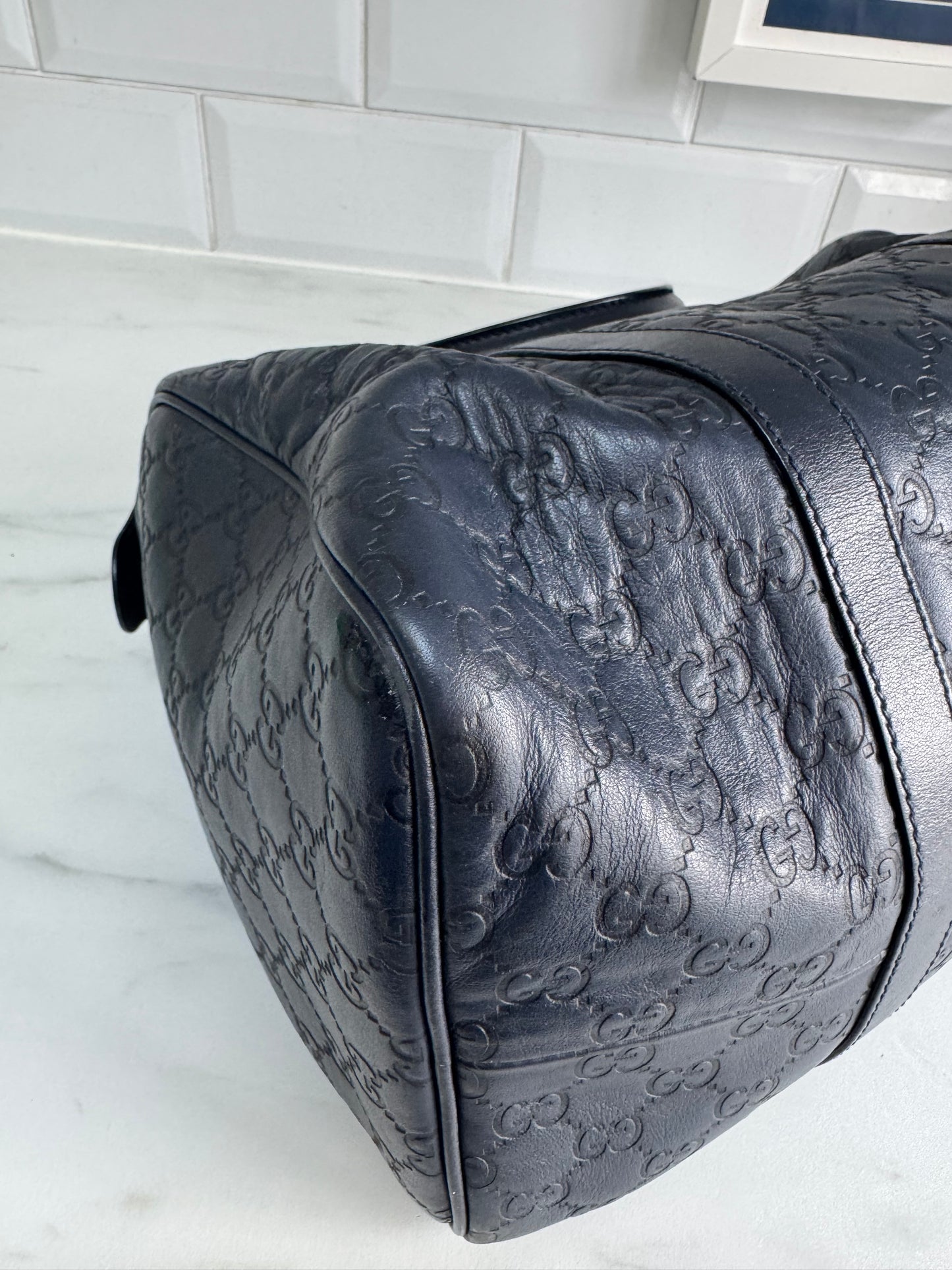Gucci Boston Guccissima Joy Hold-all - Navy