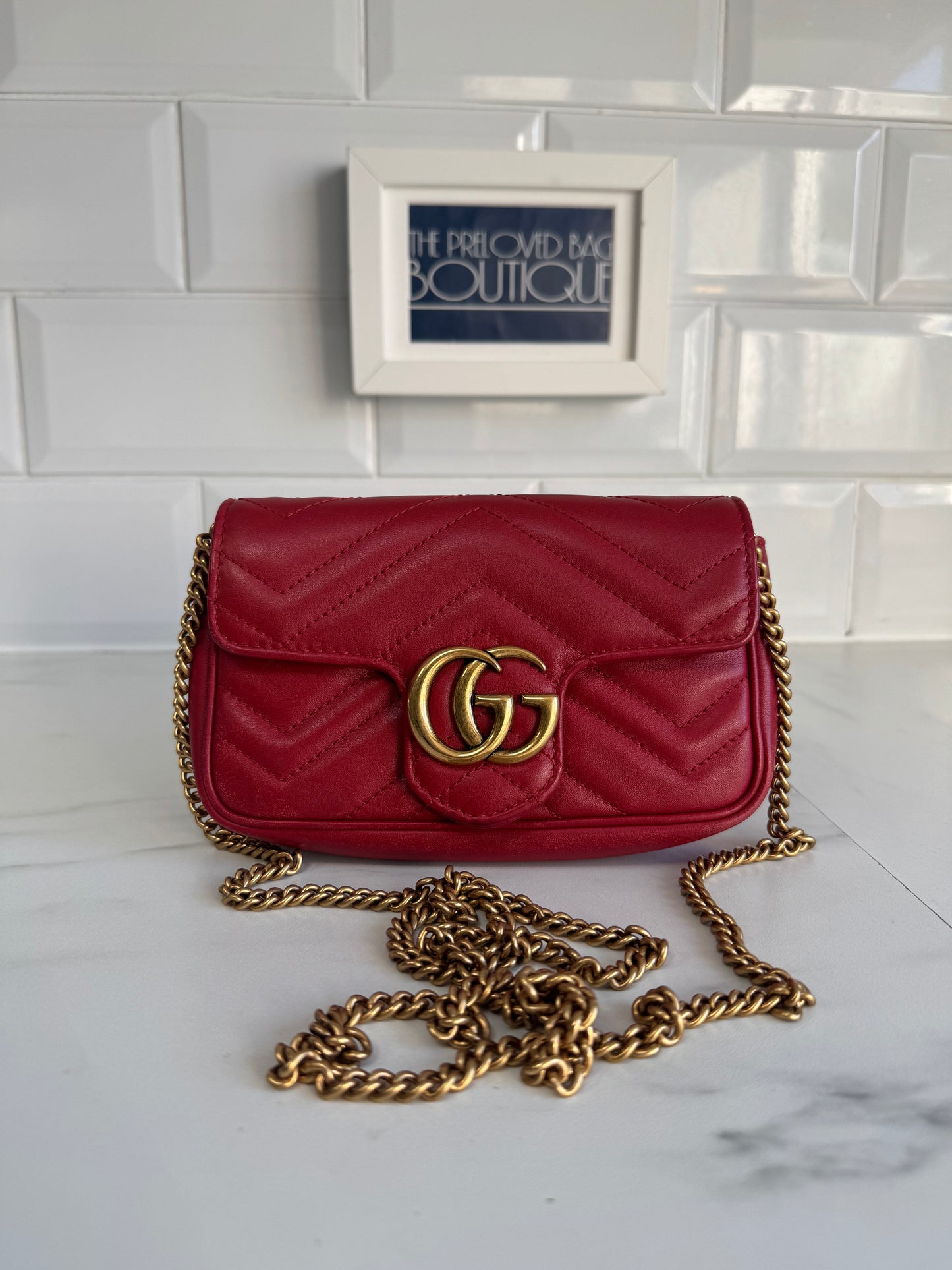 Gucci Super Mini Marmont - Red