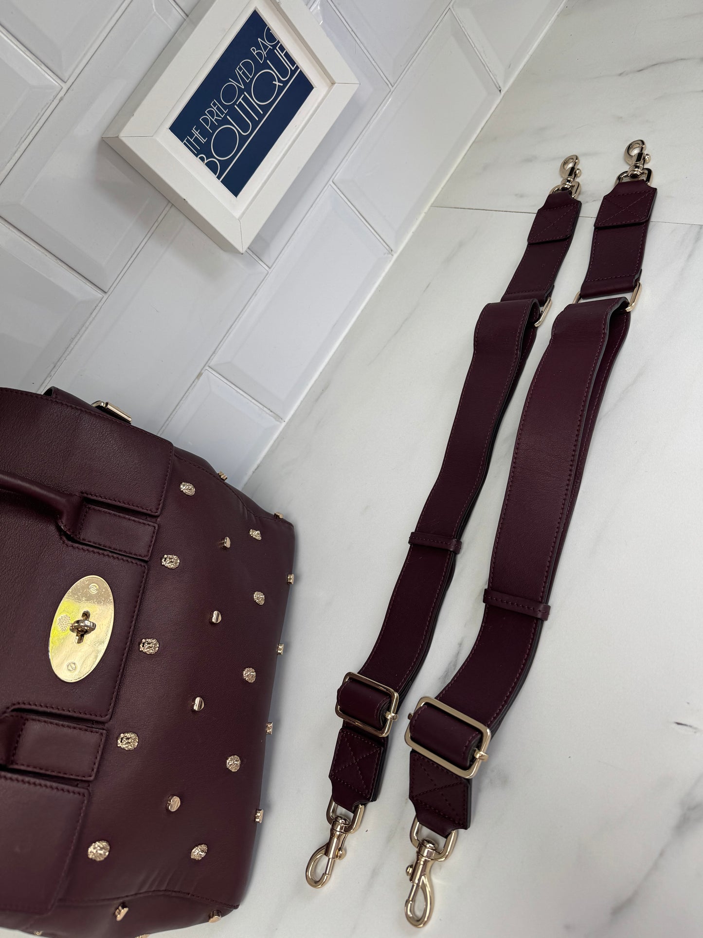 Mulberry Medium Limited Edition Cara  Delevingne Lion and Heart Rivet Backpack - Oxblood