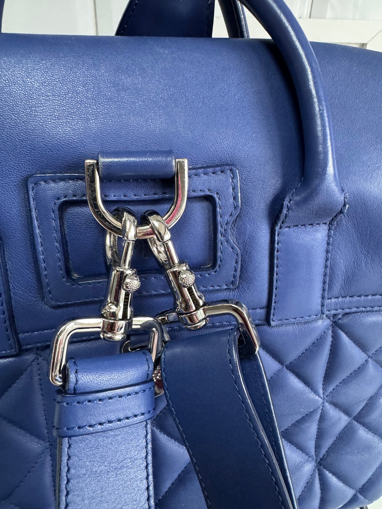 Mulberry Medium Quilted “Cara Delevingne” Backpack - Indigo Blue