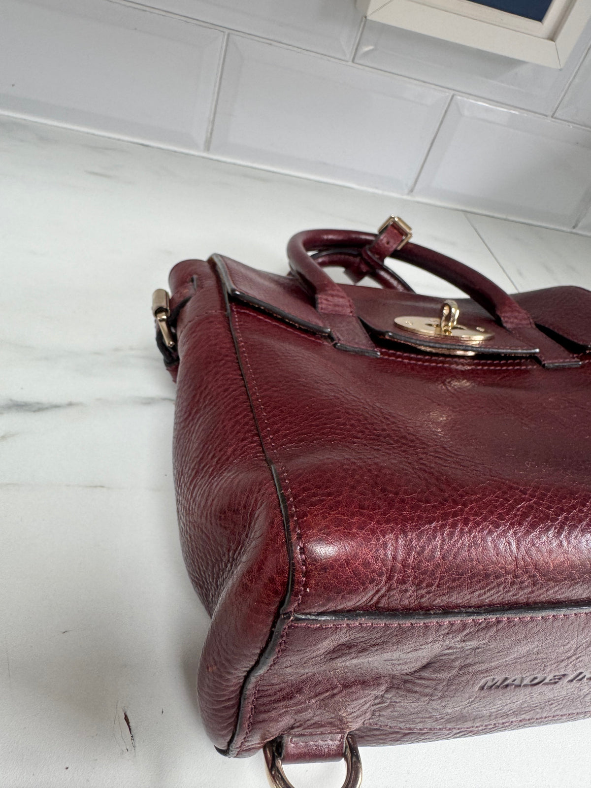 Mulberry “Limited Edition” Mini Cara Delevigne Backpack - Oxblood NVT