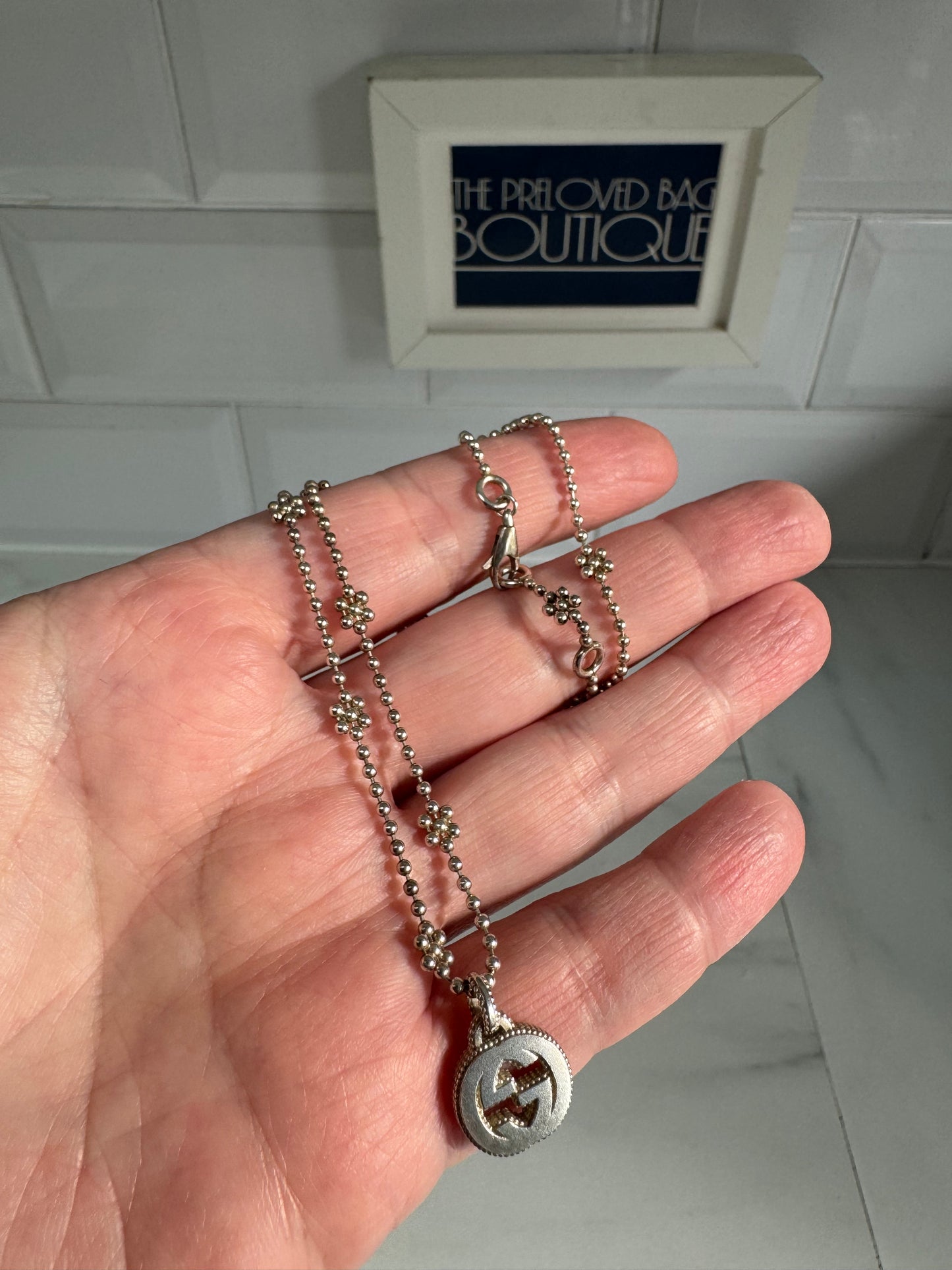 Gucci Interlocking G Pendant Necklace - Silver
