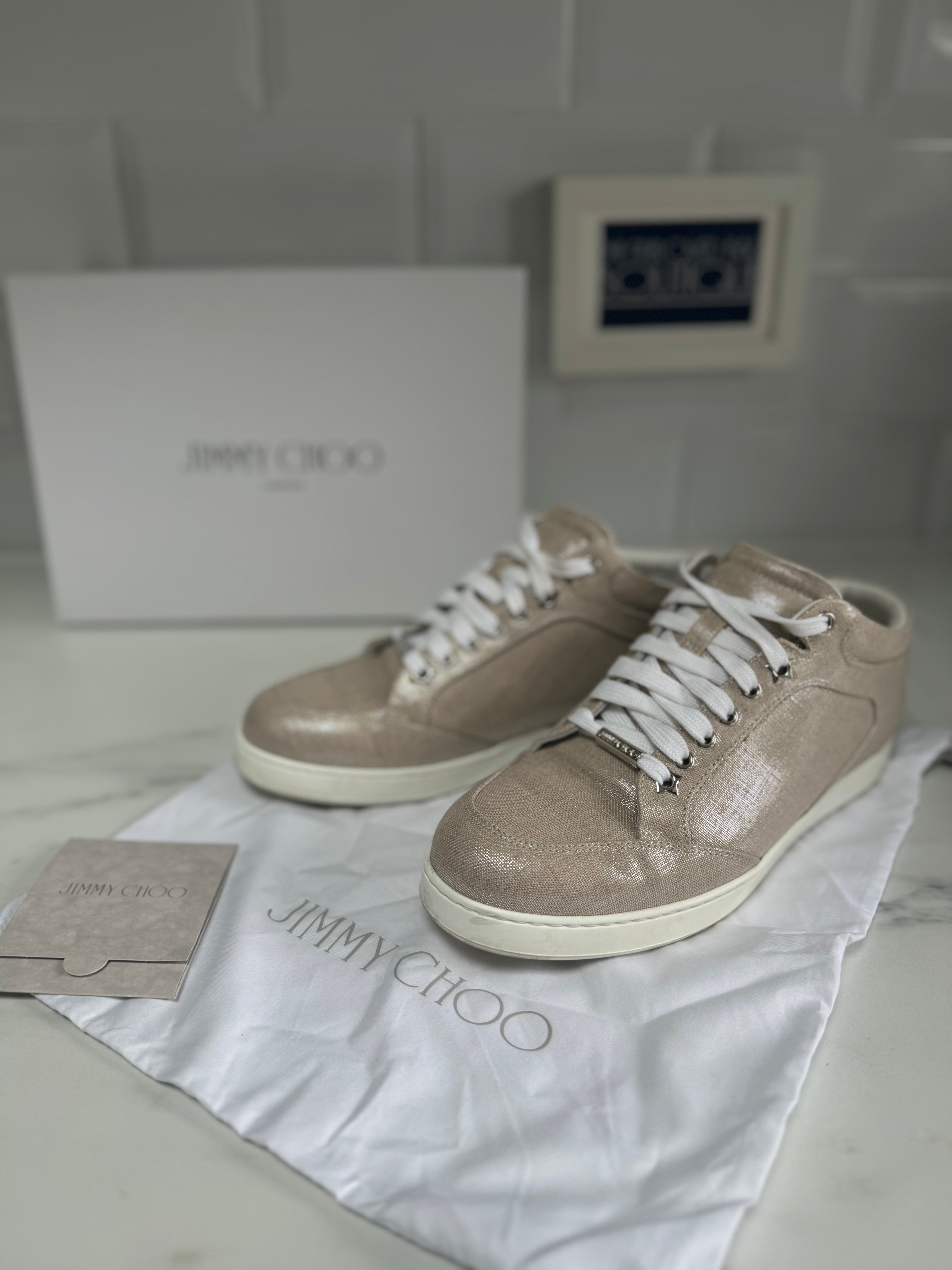 Jimmy choo miami silver trainers online