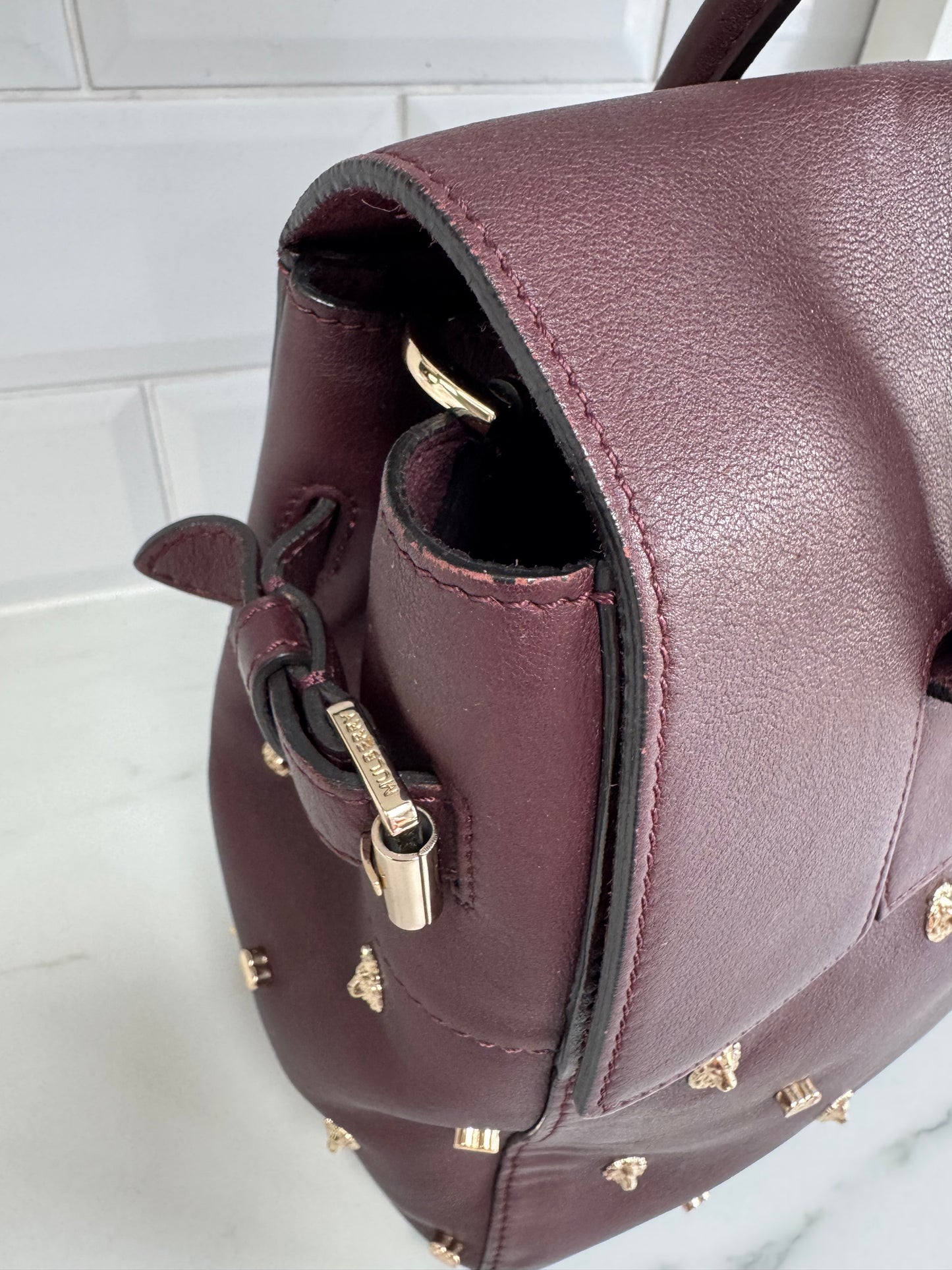 Mulberry Medium Limited Edition Cara  Delevingne Lion and Heart Rivet Backpack - Oxblood