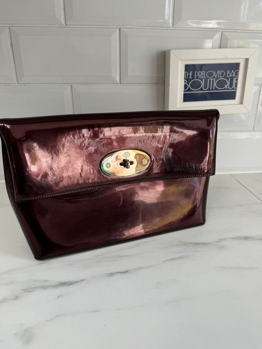 Mulberry Clemmie Clutch - Metallic Oxblood