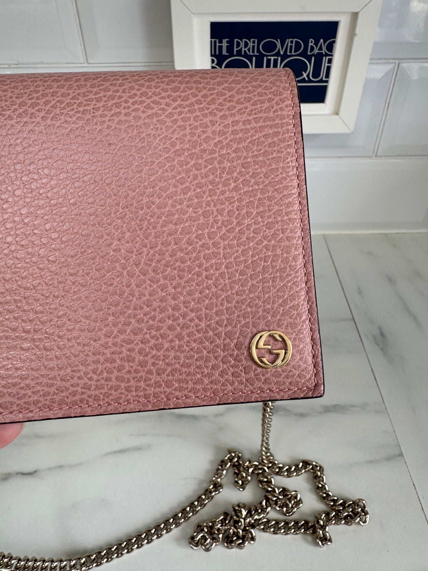 Gucci Dollar Medium Betty Chain Wallet - Pink