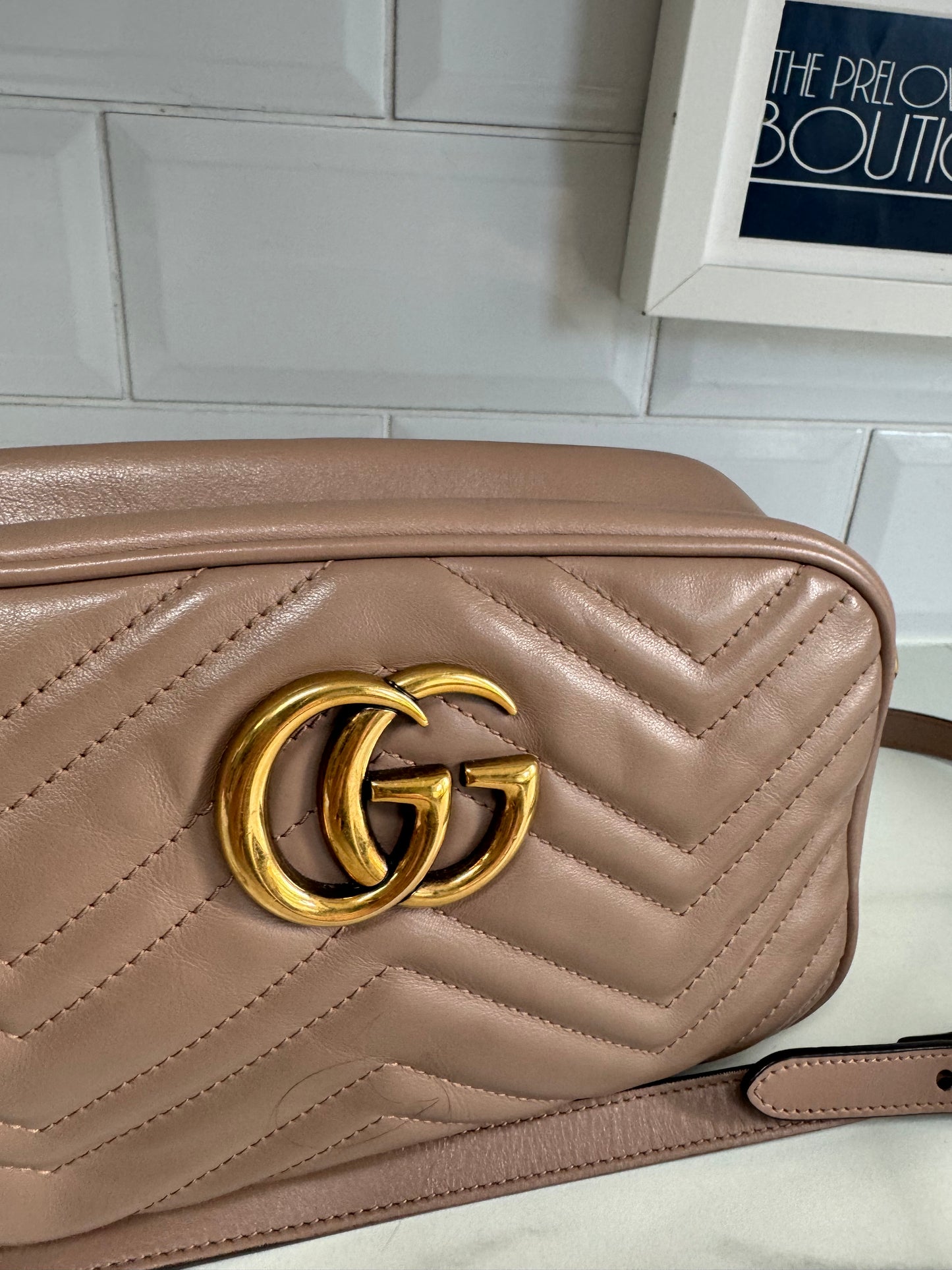 Gucci Marmont Shoulder Bag - Nude