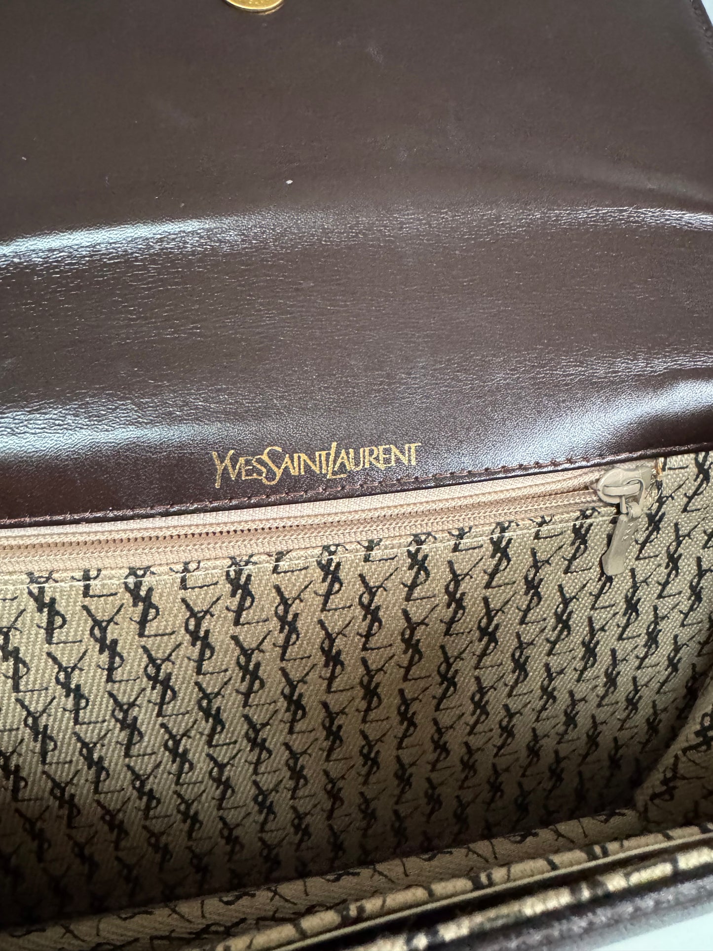 Yves Saint Laurent - Vintage Clutch with Studs - Brown