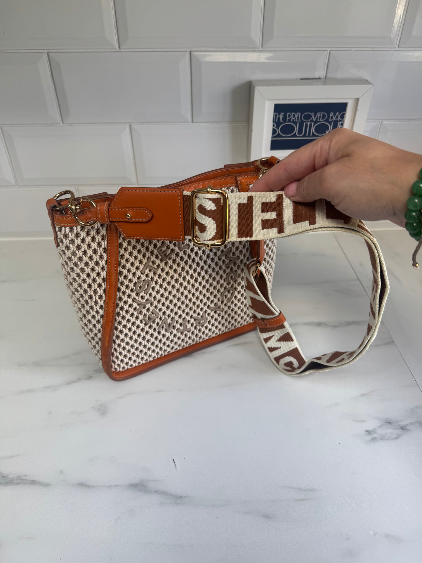 Stella McCartney Eco Mesh Rope Crossbody bag - Tan, Beige and Ivory