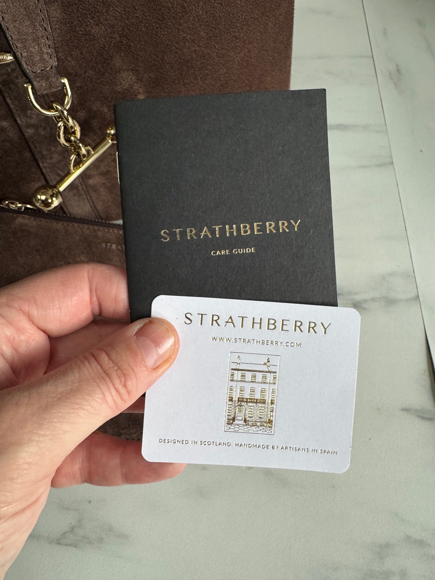 Strathberry Kite Hobo - Chocolate Suede