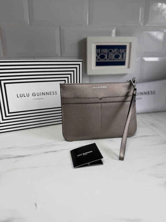 Lulu Guinness Lip Pin Cole Pochette - Pewter