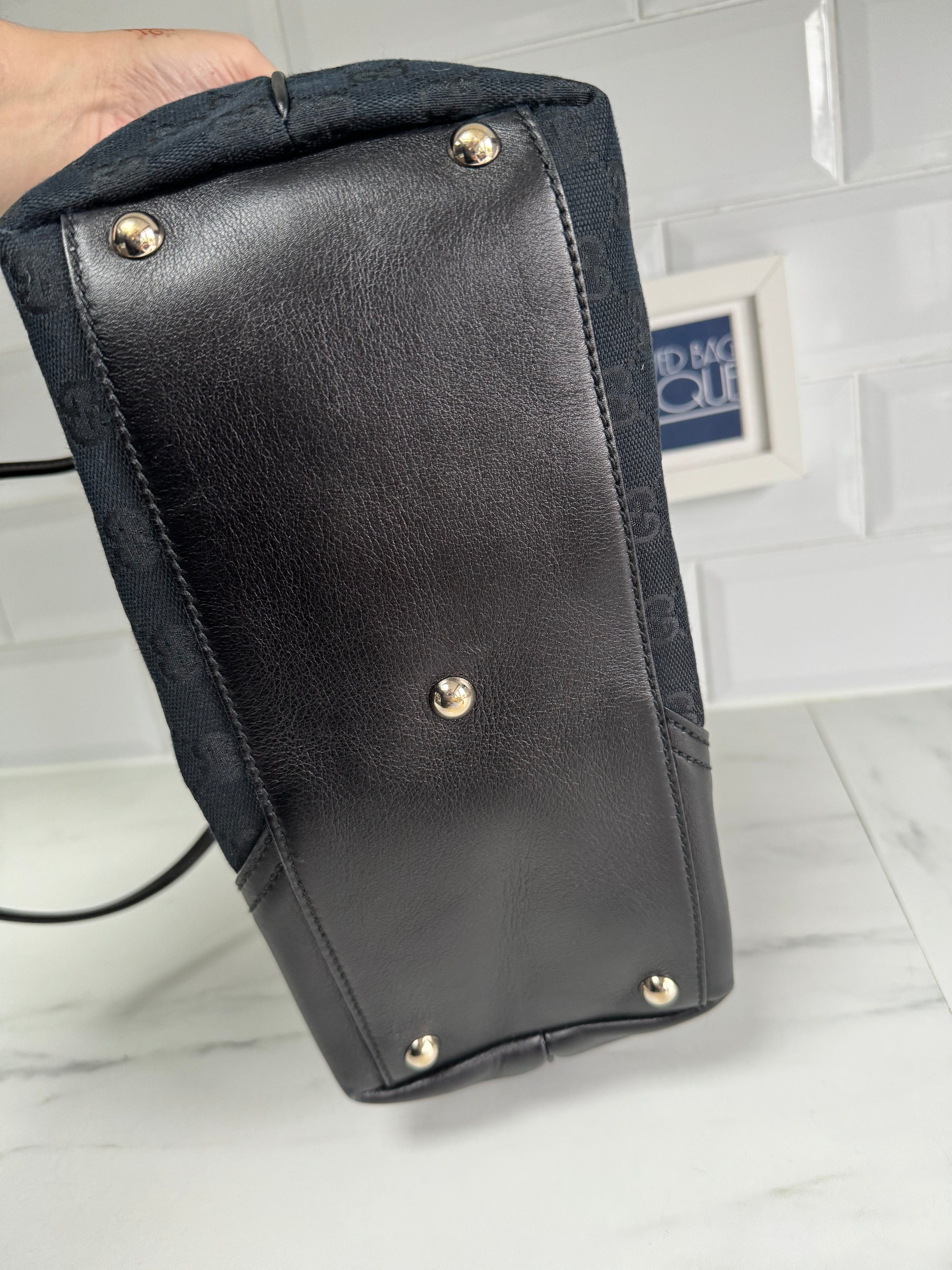 Gucci Monogrammed Tote Black The Preloved Bag Boutique