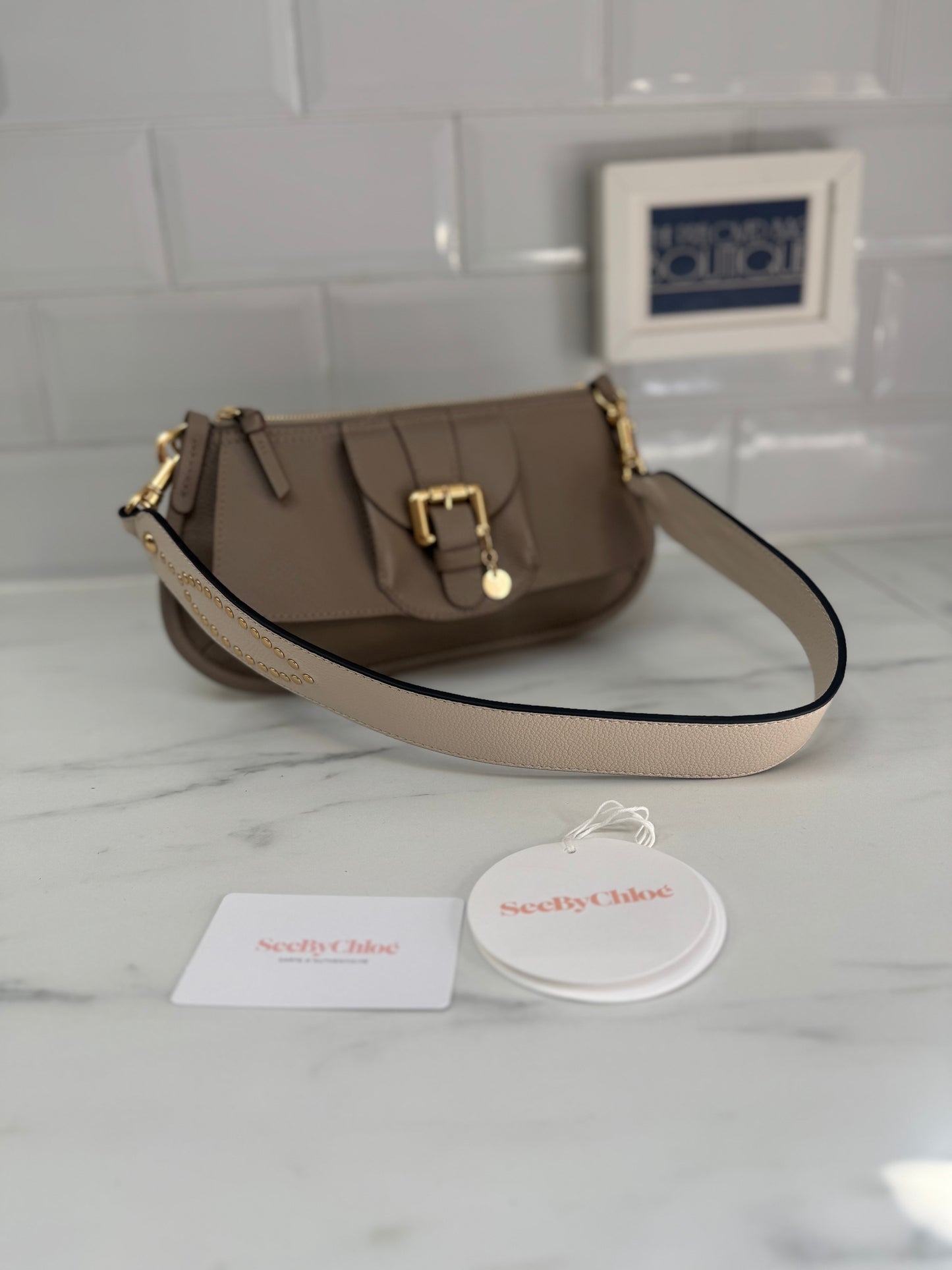 Chloè Lesley Baguette Saddle Bag - Motty Grey