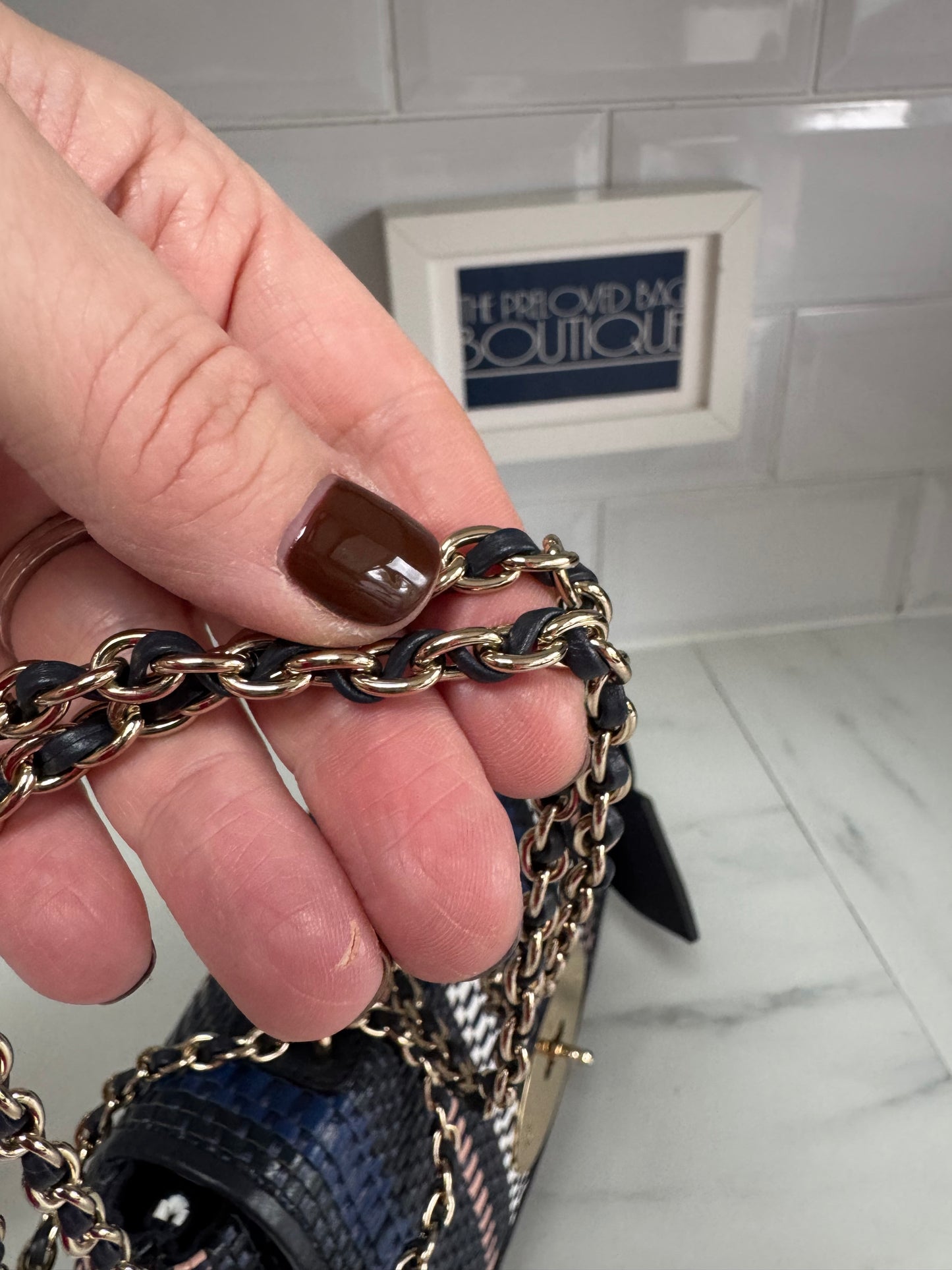 Mulberry Regular Twilight Rafia Lily - blue, pink, black and white