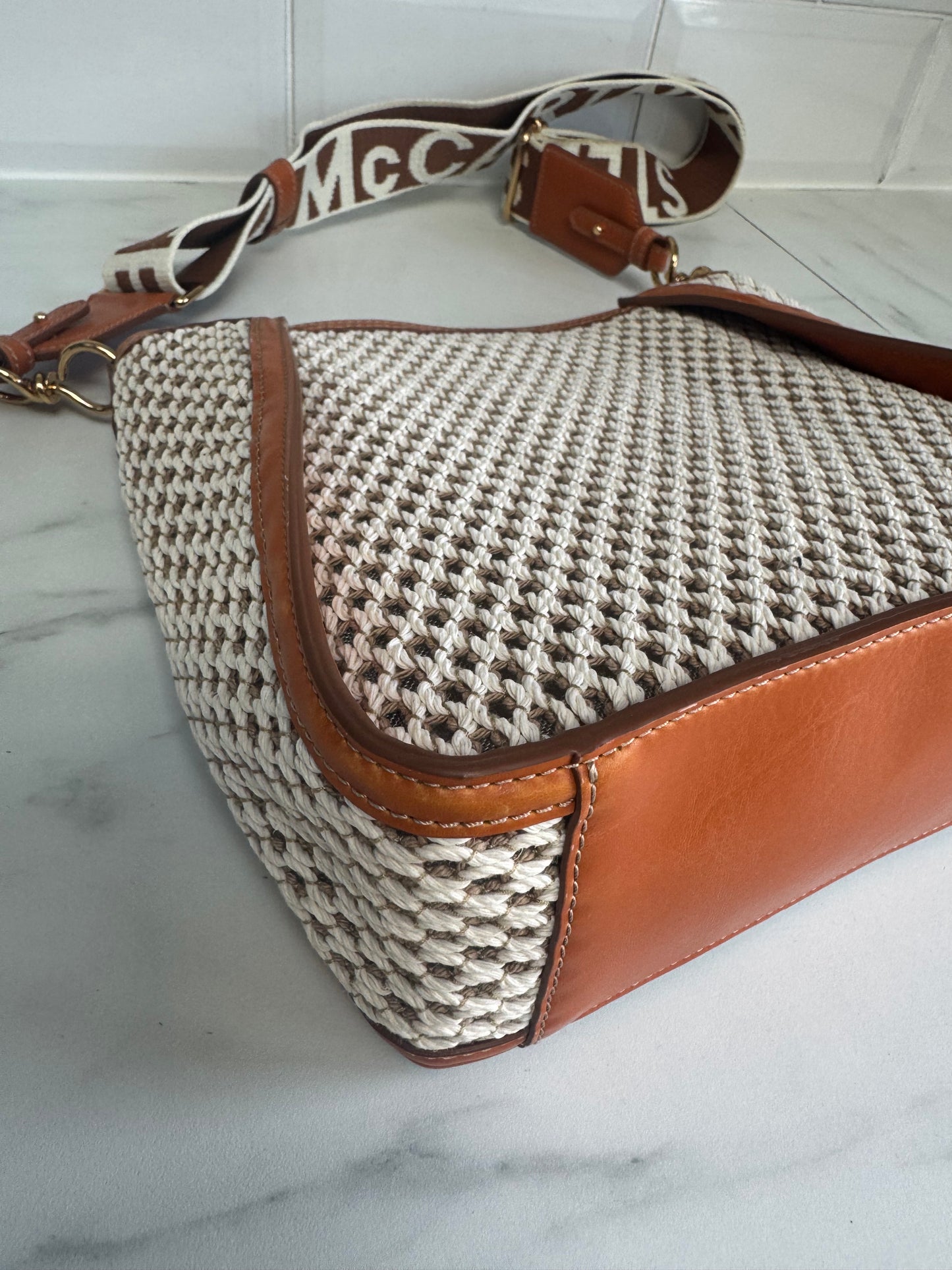 Stella McCartney Eco Mesh Rope Crossbody bag - Tan, Beige and Ivory