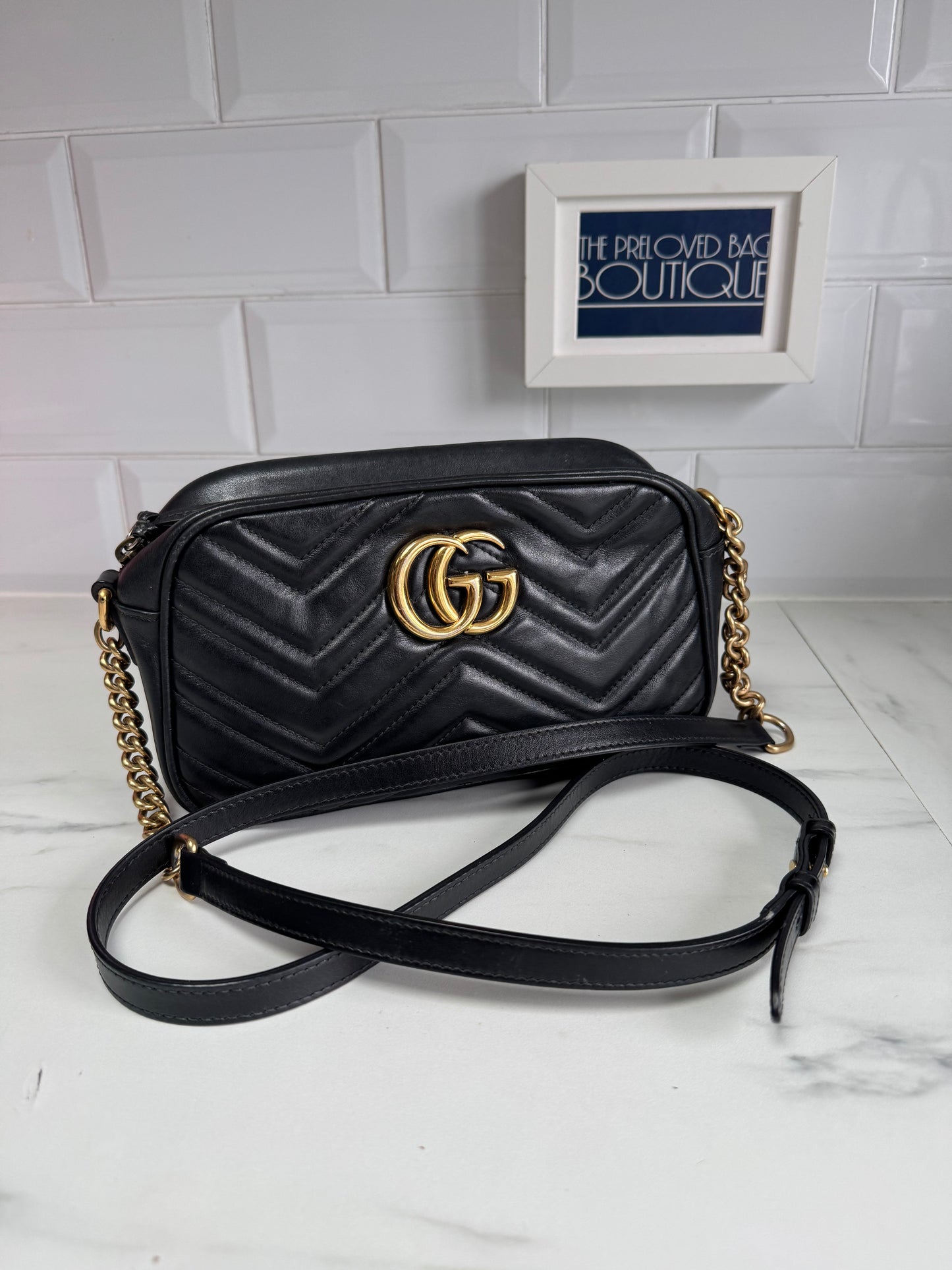 Gucci GG Mini Marmont Shoulder Bag - Black