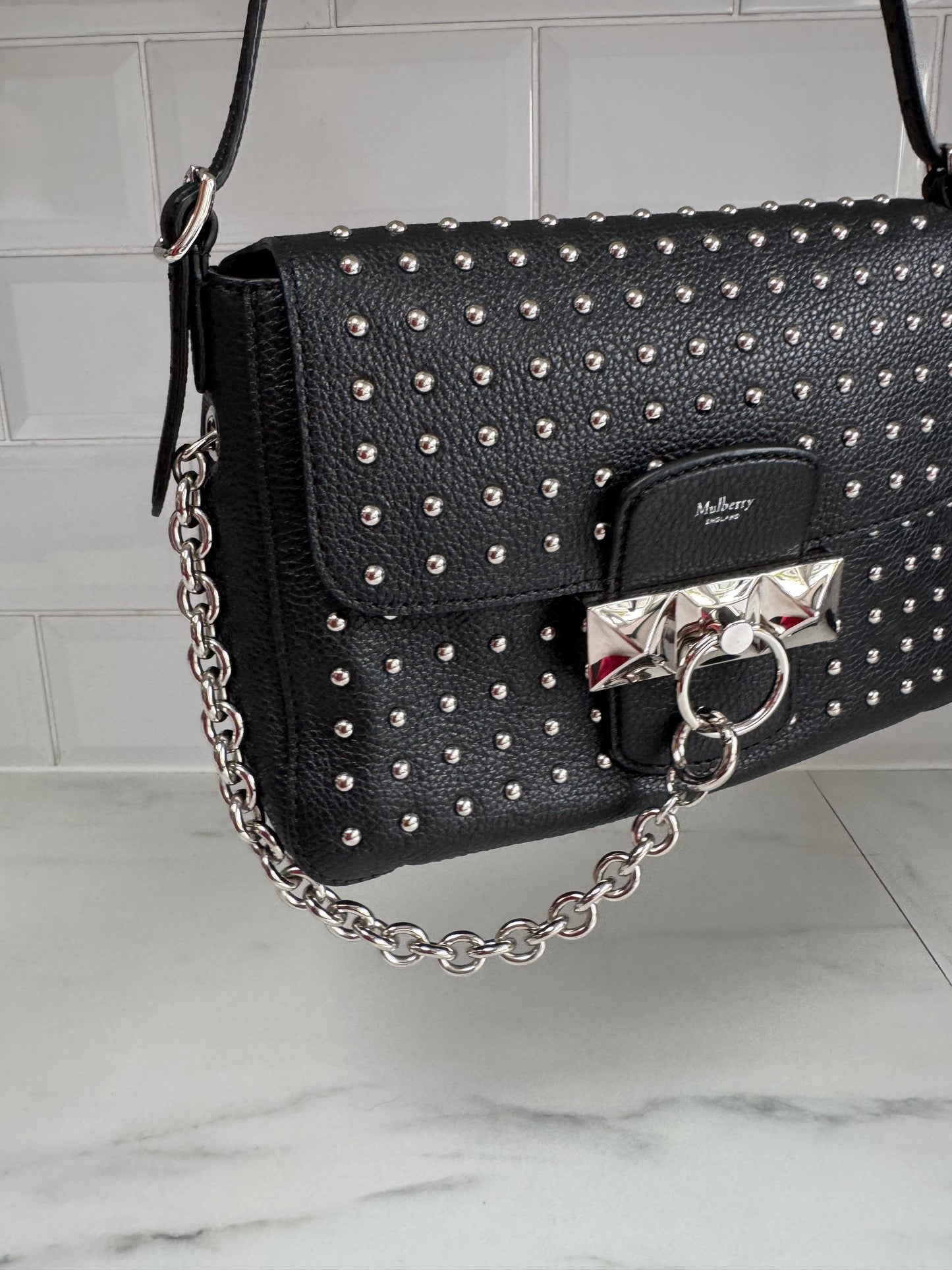Mulberry Mini Keeley - black with silver studs