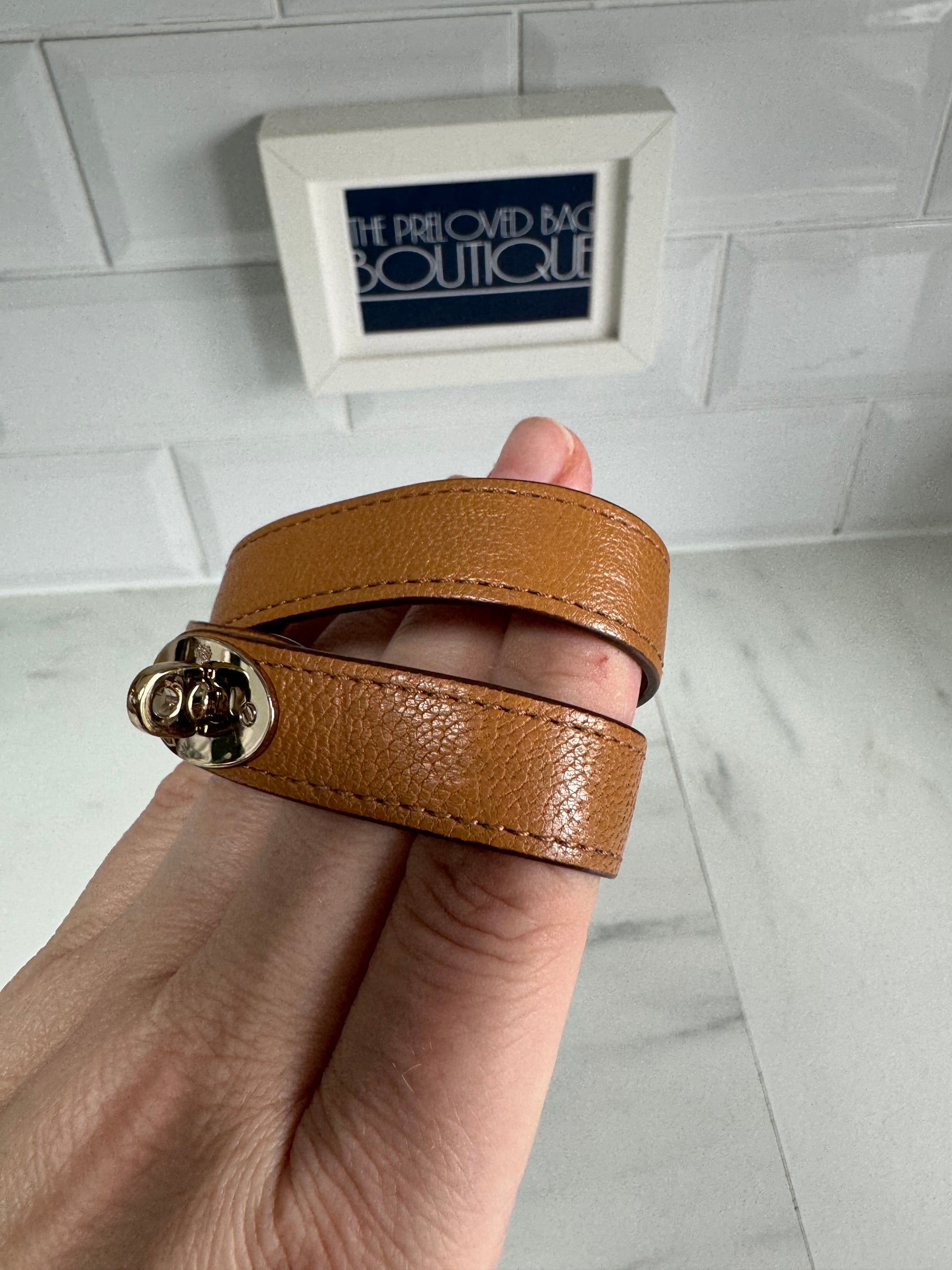 Mulberry Postmans Lock Wrap Around Bracelet Deer Brown