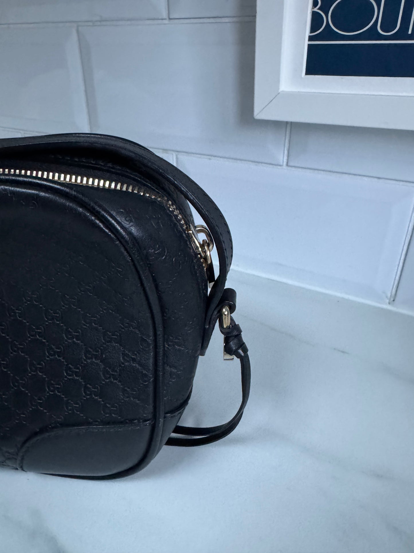 Gucci Micro Guccissima Bree Cross Body Bag - Black