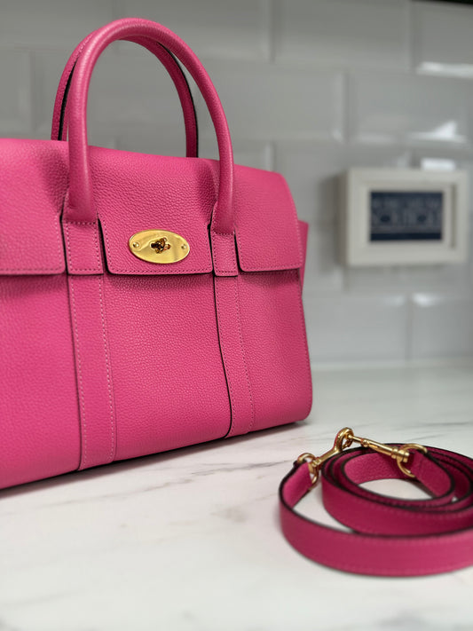 Mulberry Small Bayswater with strap - Candy Pink