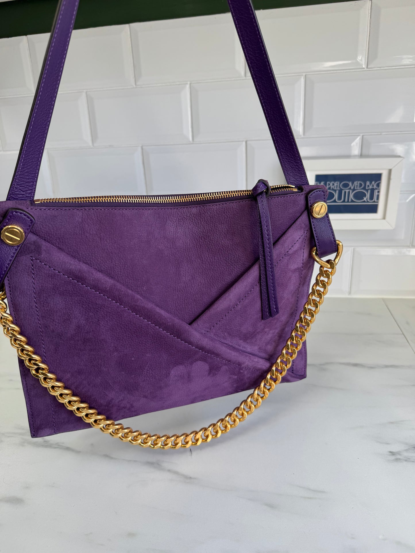 Mulberry M Zipped Pouch - Amethyst